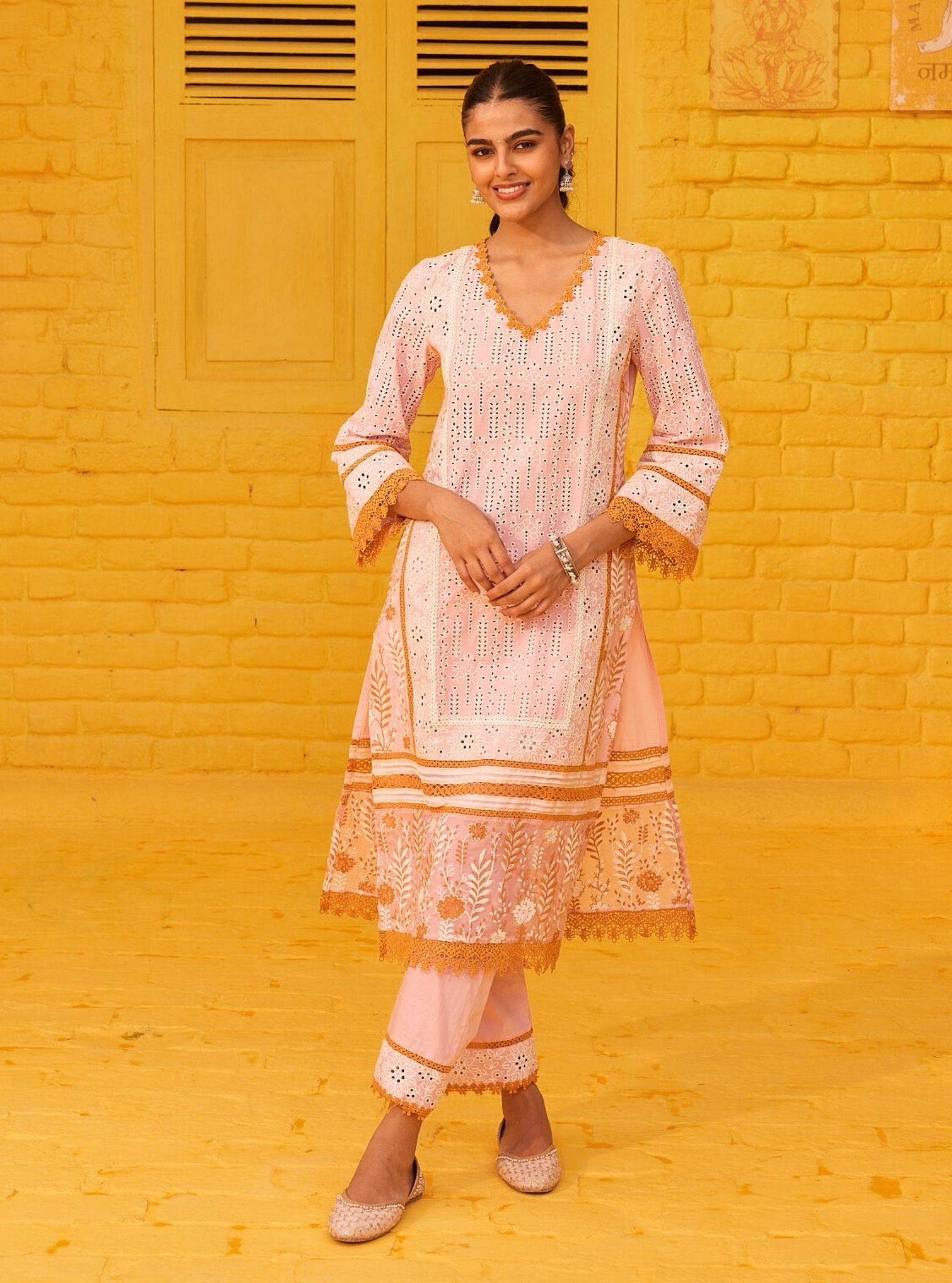 Maithali Cotton Pink Kurta Set