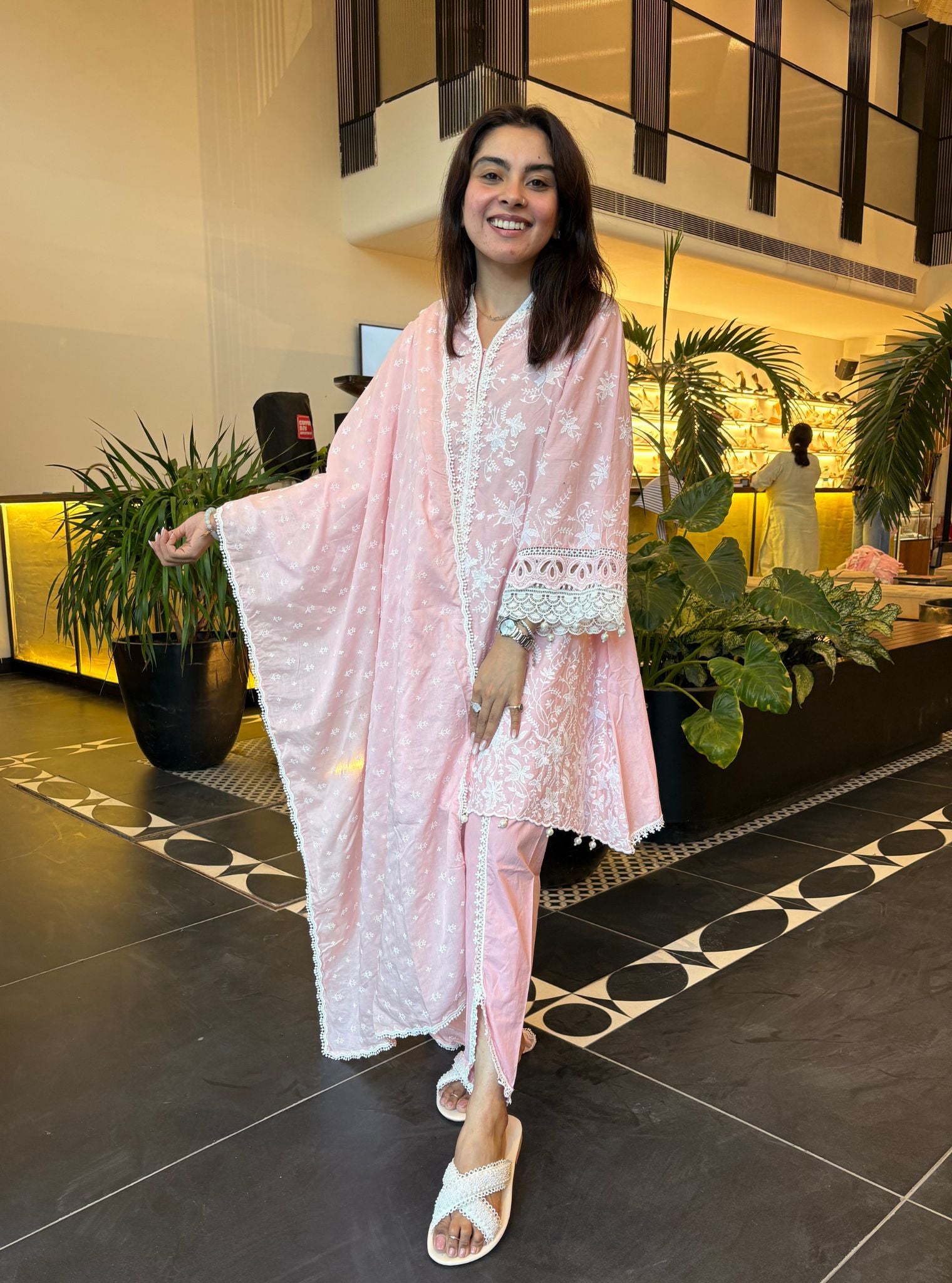 Aalaya Supima Cotton Pink Kurta Set