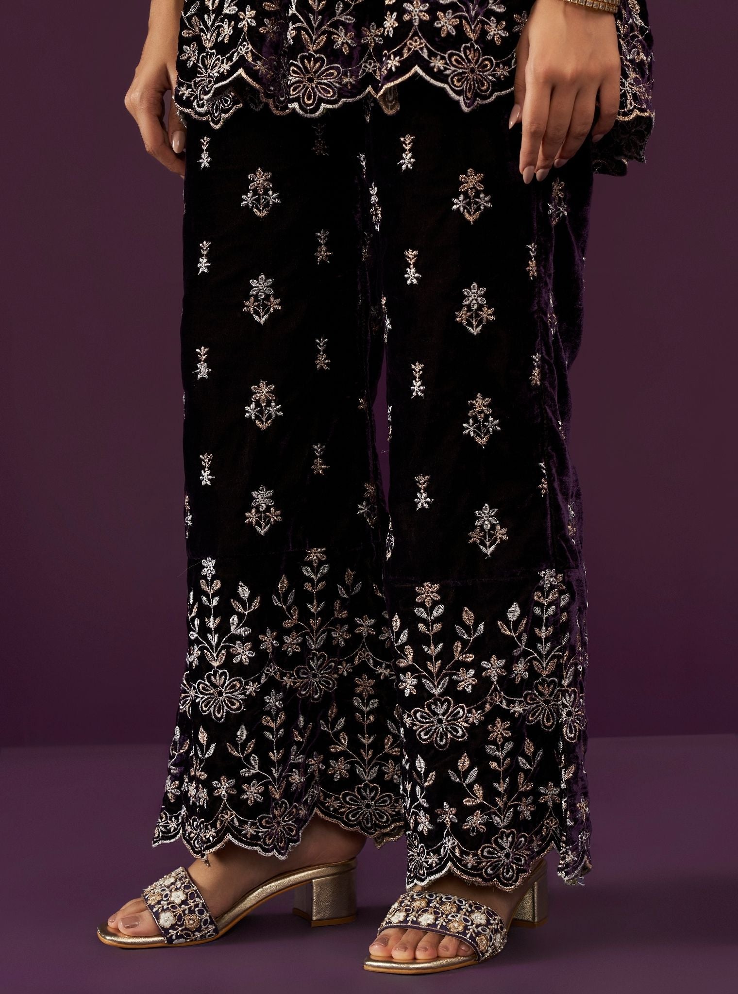 Kessie Velvet Purple Top Set