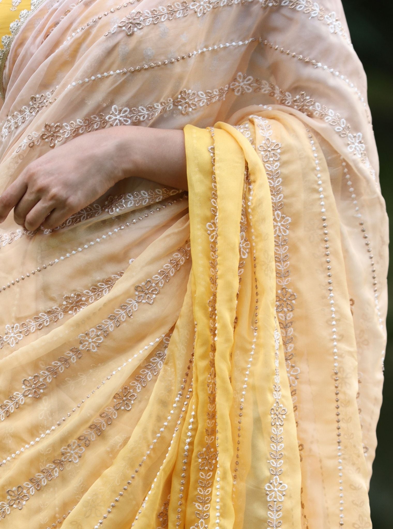 Junoon Organza Ombre Yellow Saree