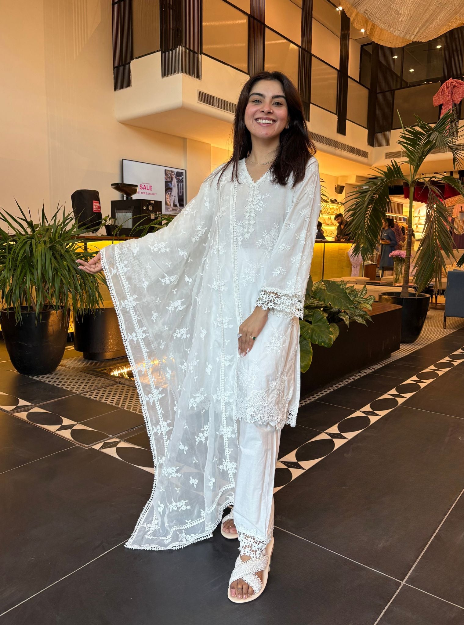 Yamya Supima Cotton White Kurta Set