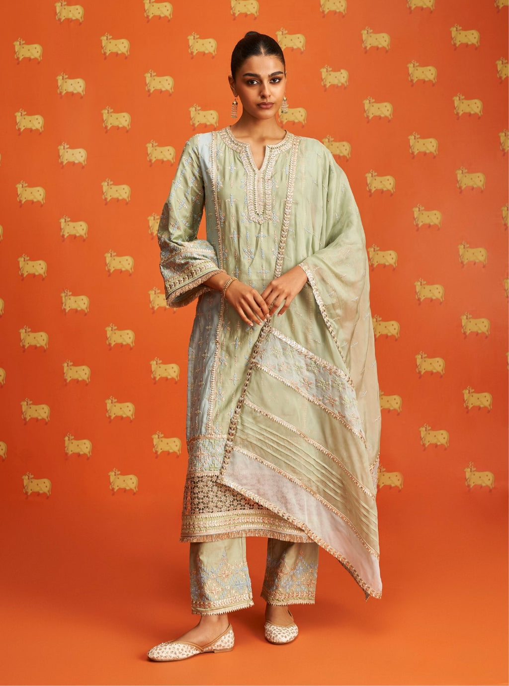 Pima Satin Nara Kurta With Nara Pyajama