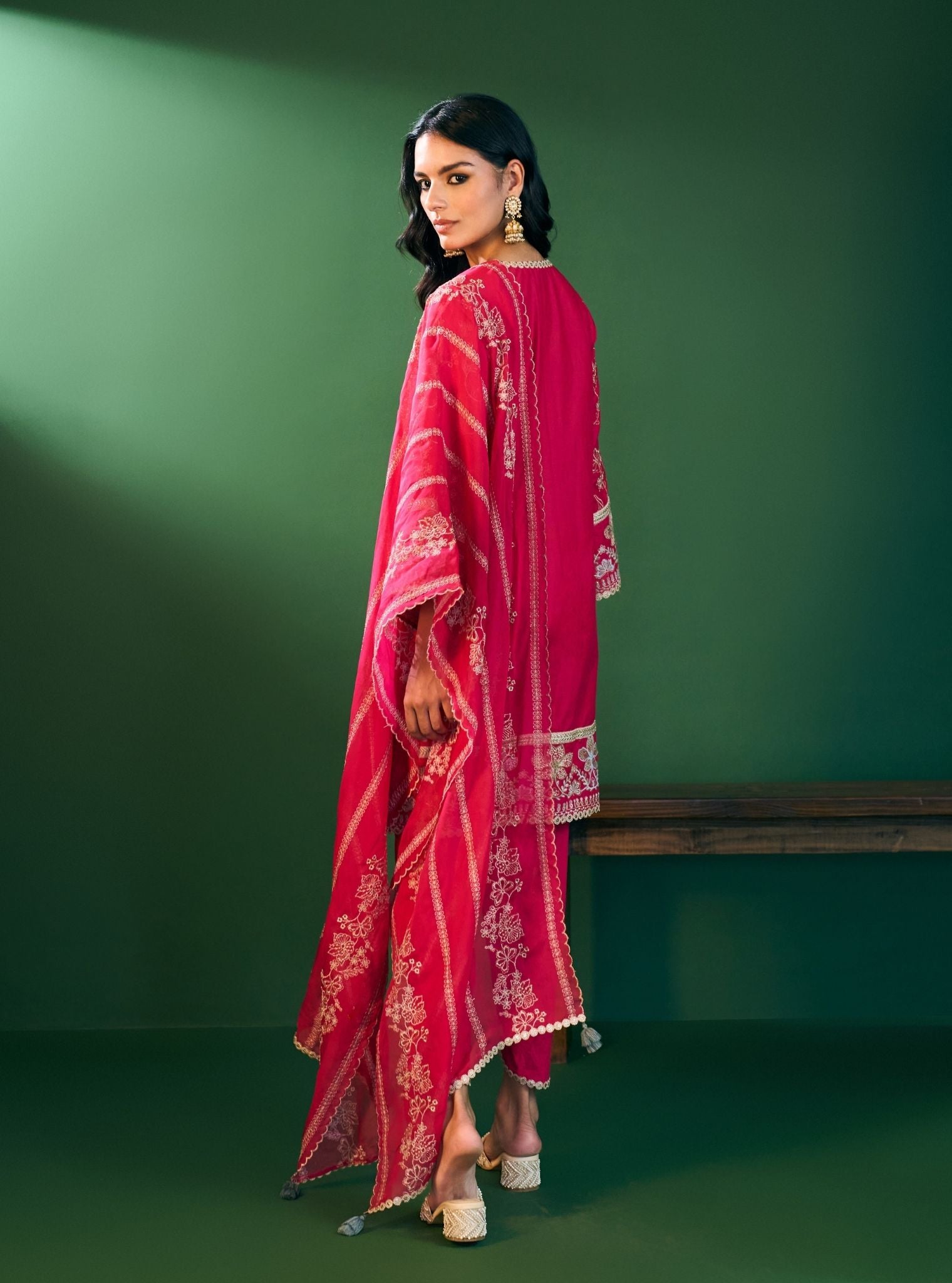 Rina Cotton Fuchsia Kurta with Fuchsia Dhoti Pant Set