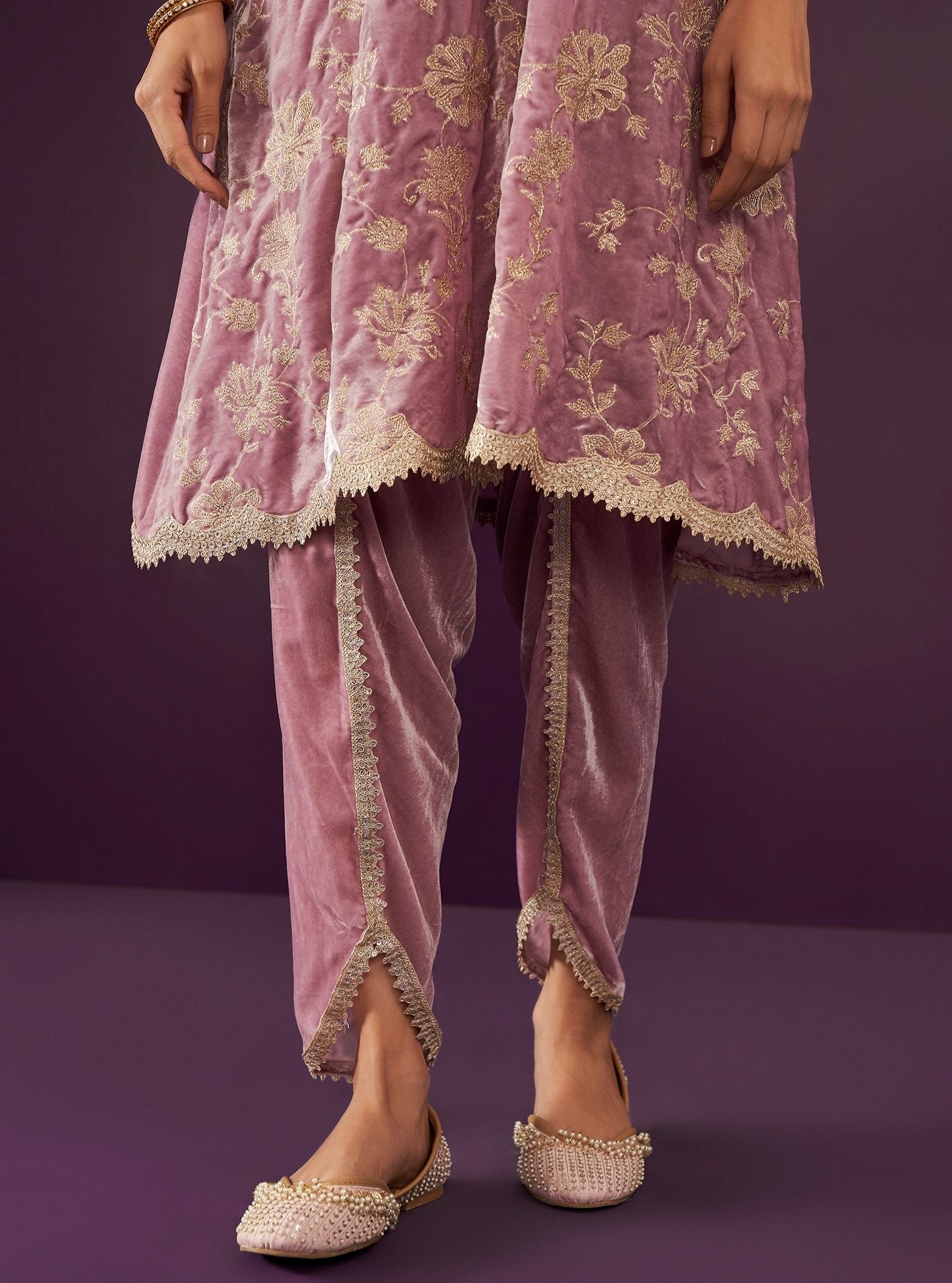Imani Velvet Lilac Kurta Set