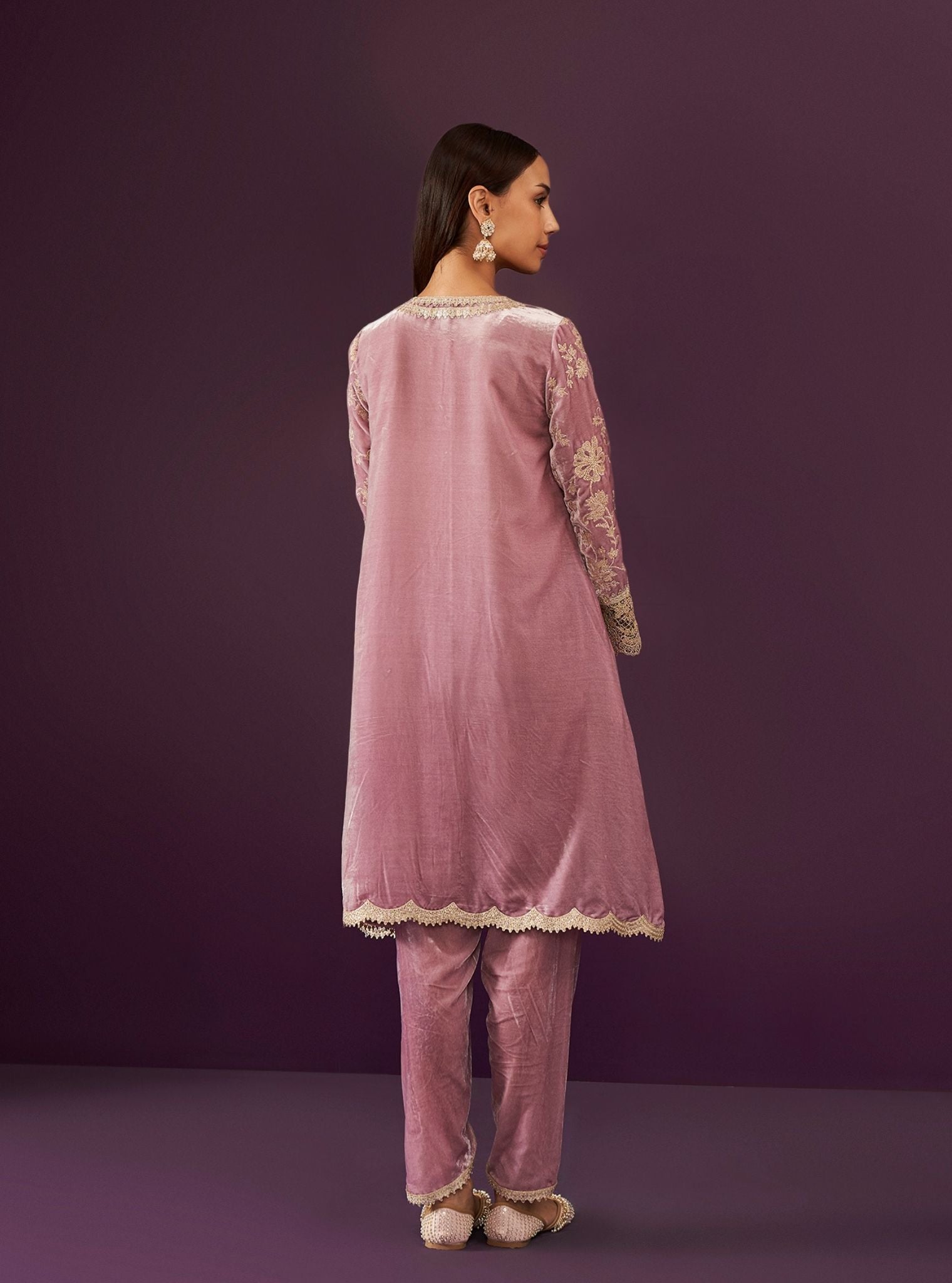 Imani Velvet Lilac Kurta Set