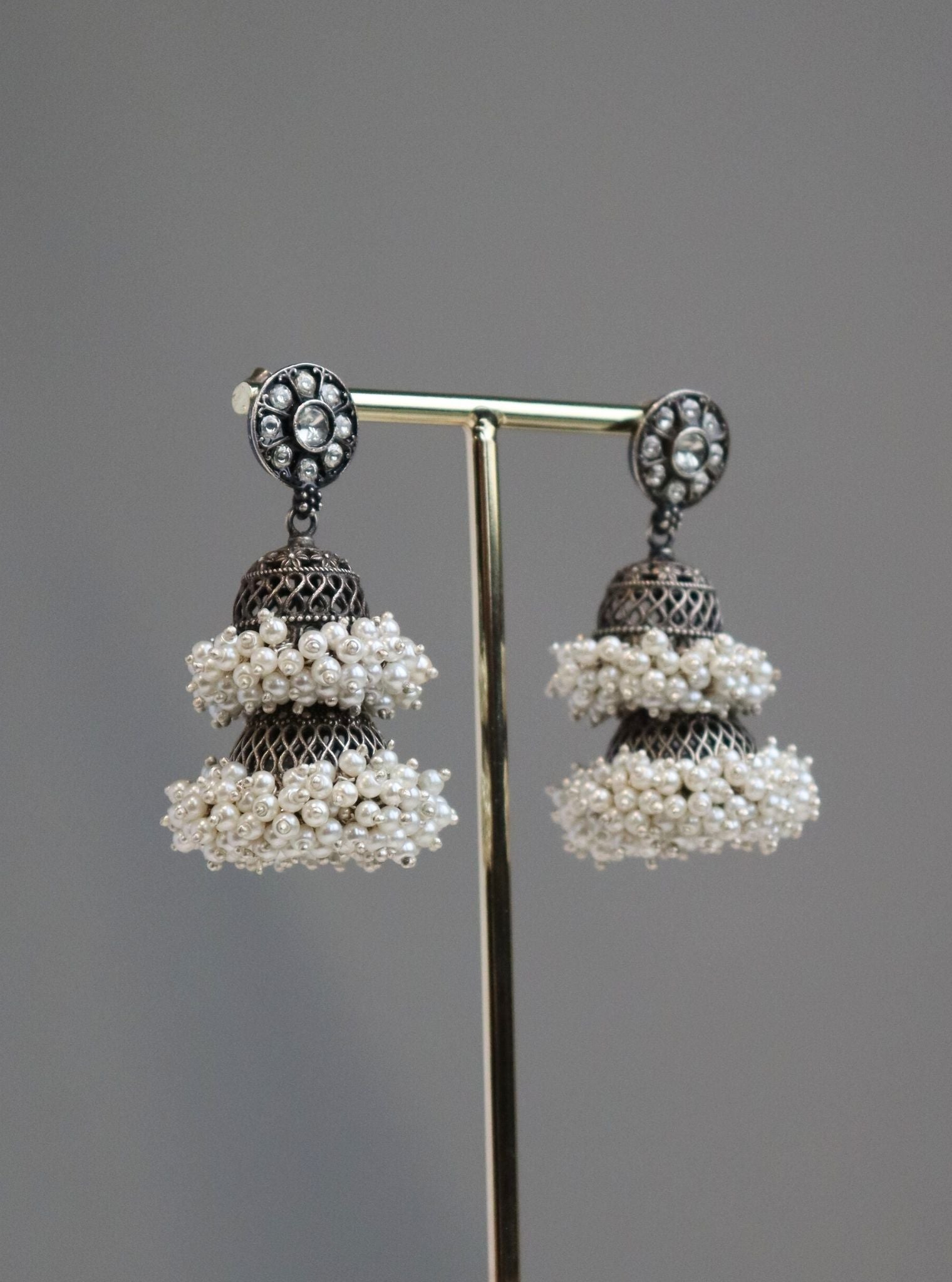 Pure Silver Aadhya Double Jhumki