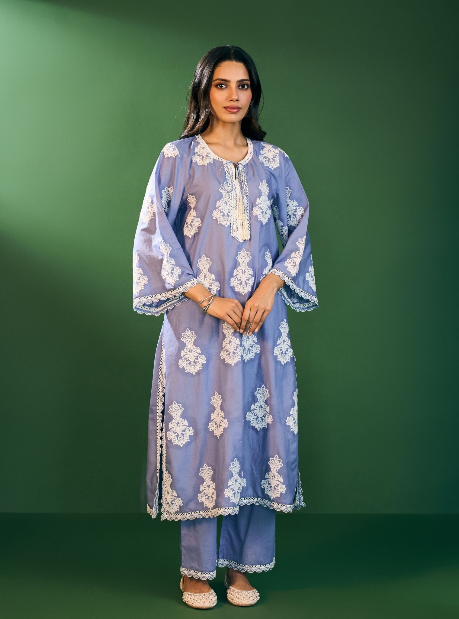 Rimi Cotton Steel Blue Kurta Set