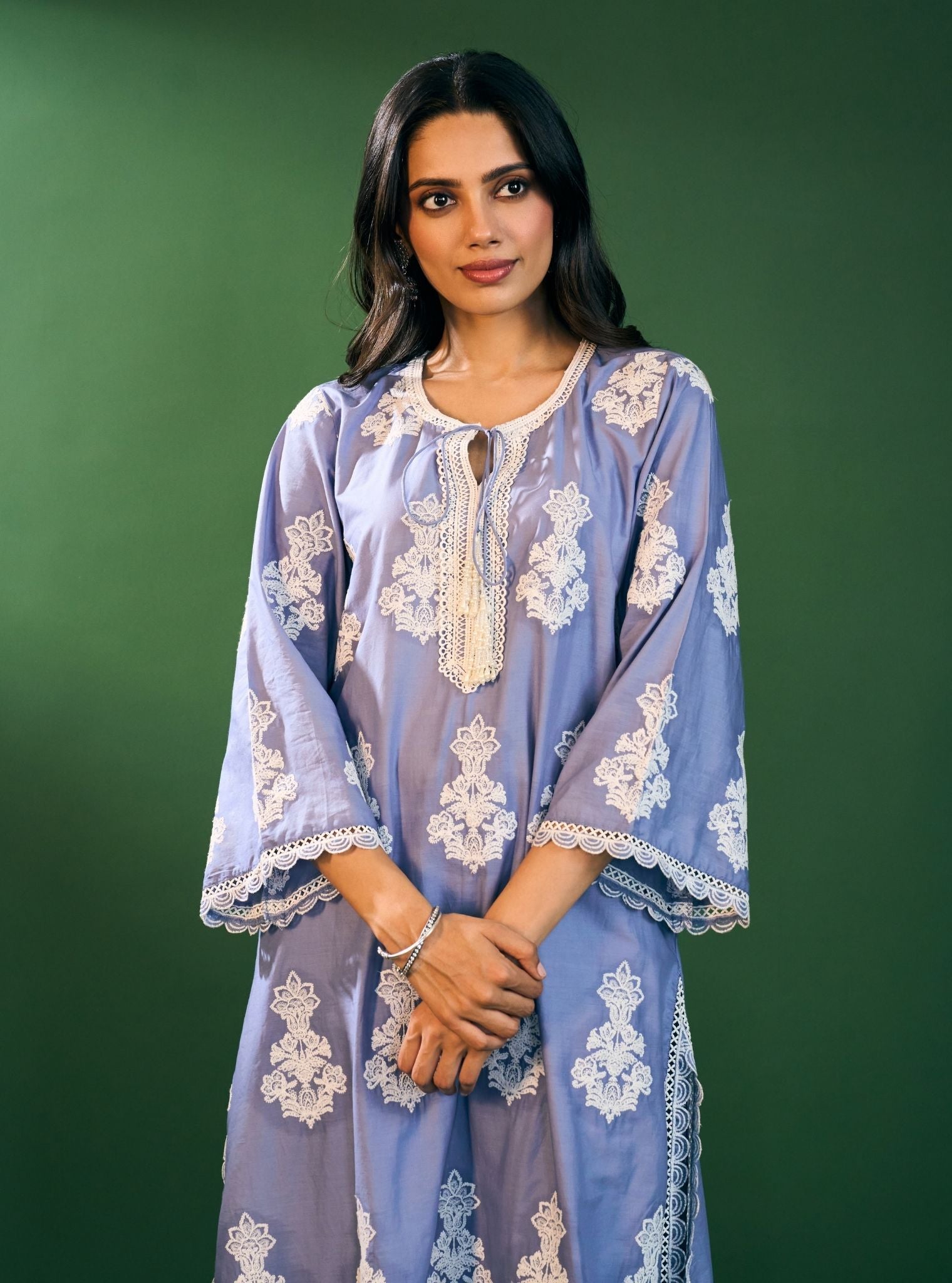 Rimi Cotton Steel Blue Kurta Set