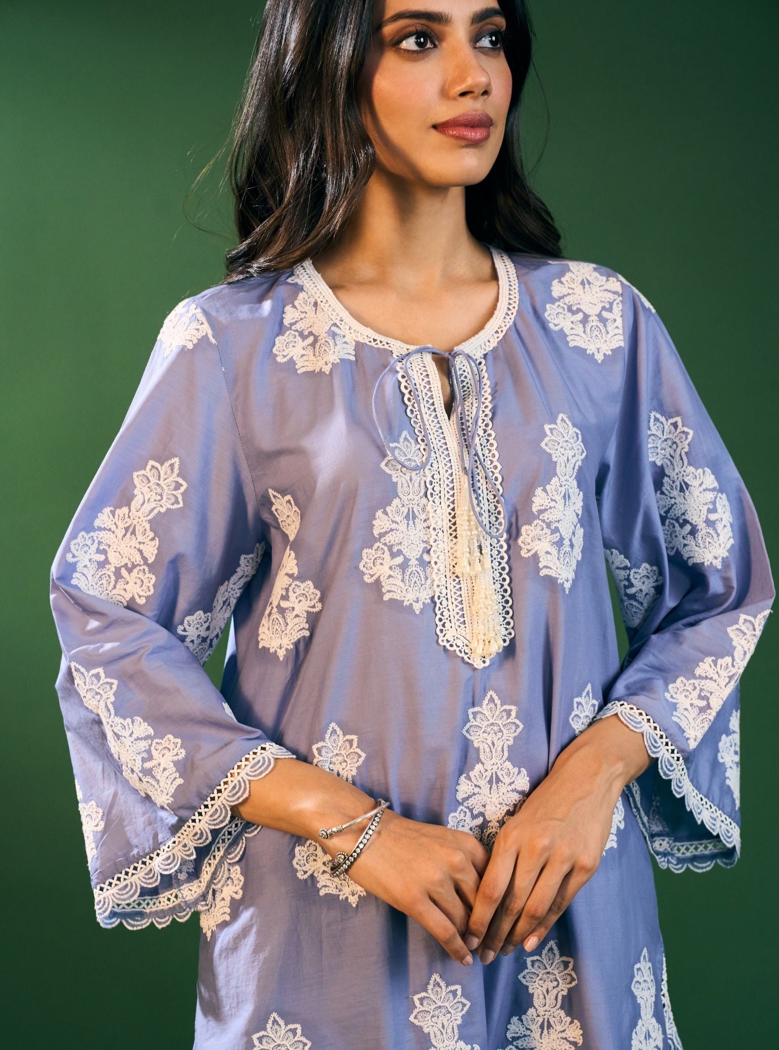 Rimi Cotton Steel Blue Kurta Set