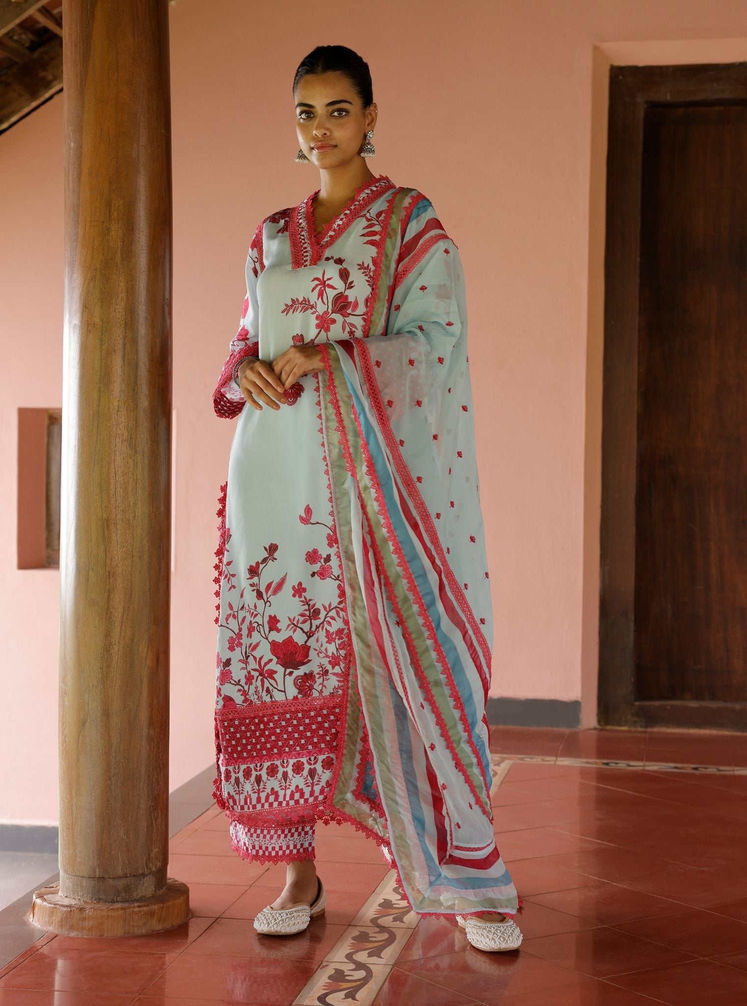 Diti Lawn Printed Blue Kurta Set