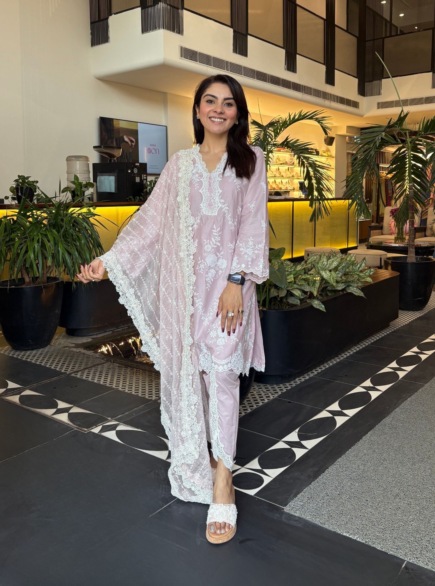 Jaitri Supima Cotton Dusty Pink Kurta Set