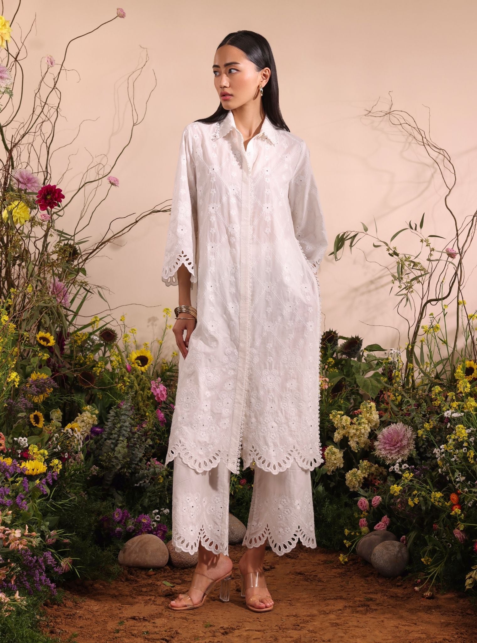 Magnus Cotton White Co-ord Set