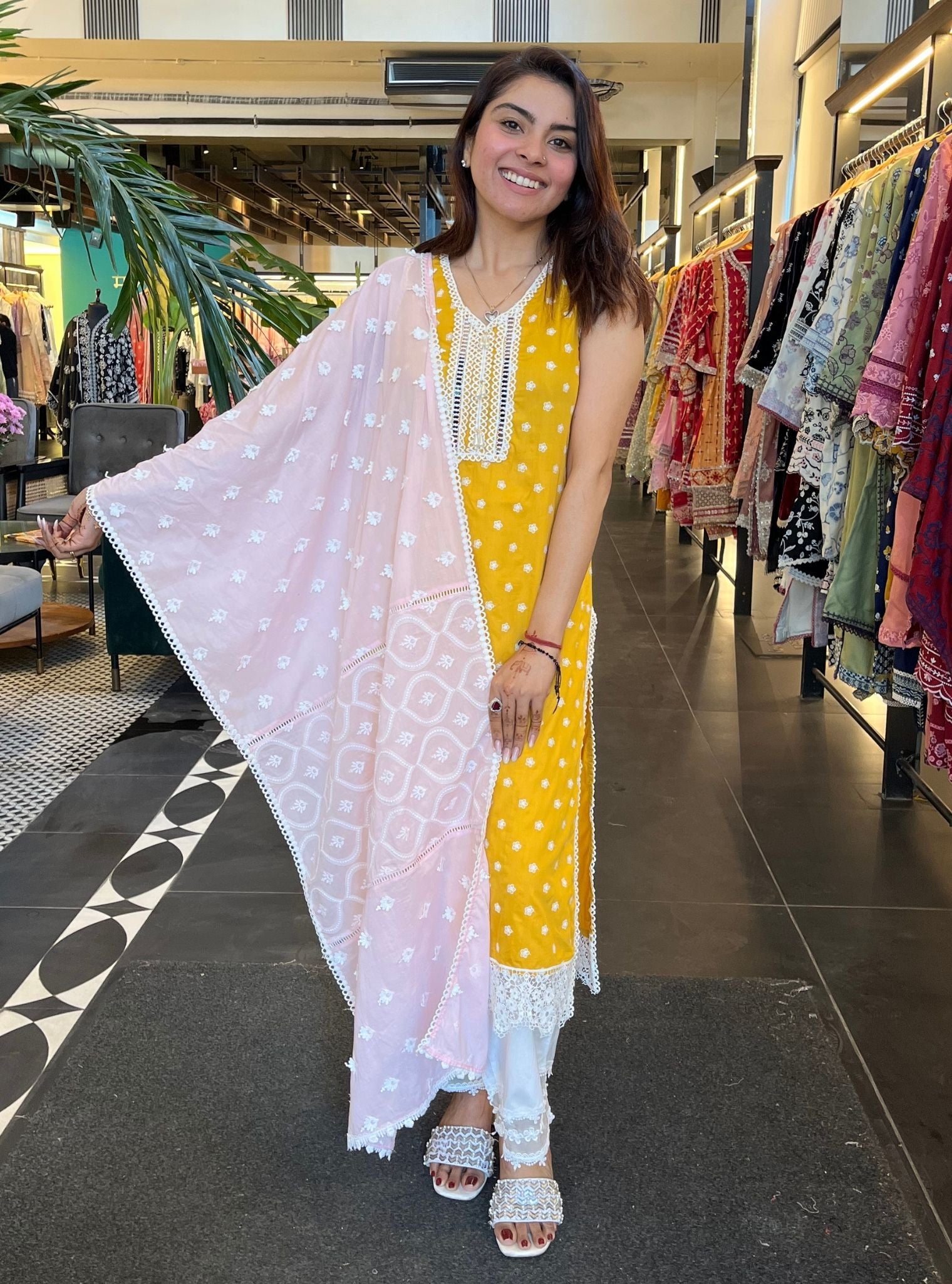 Paulie Pima Yellow Kurta Set