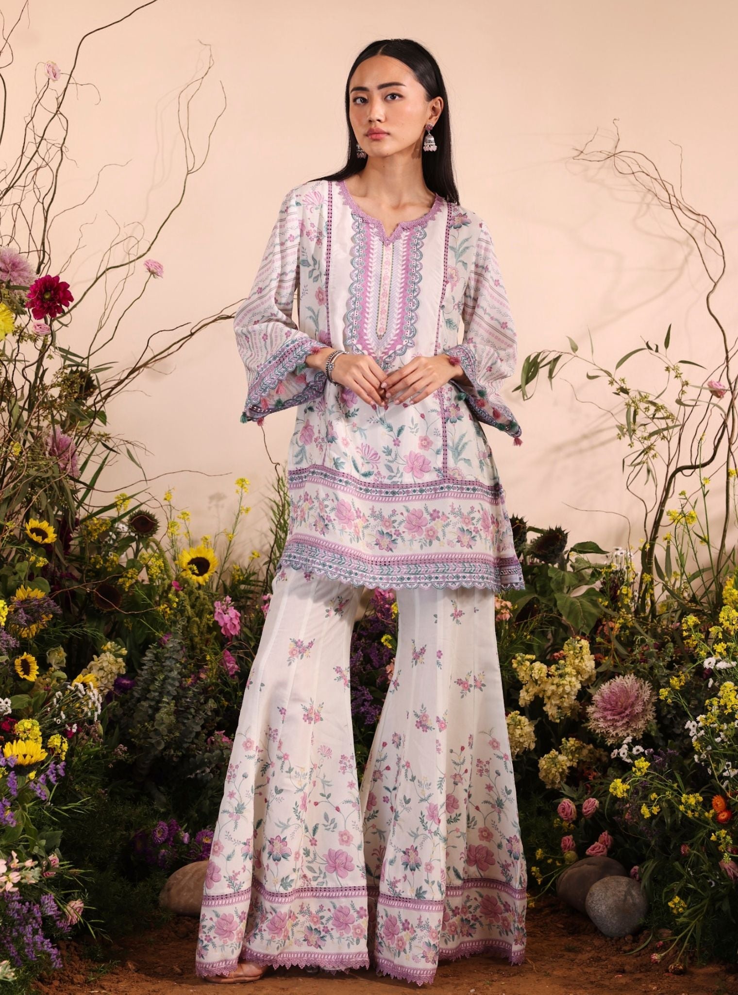 Miran Lawn Printed White Kurta Set