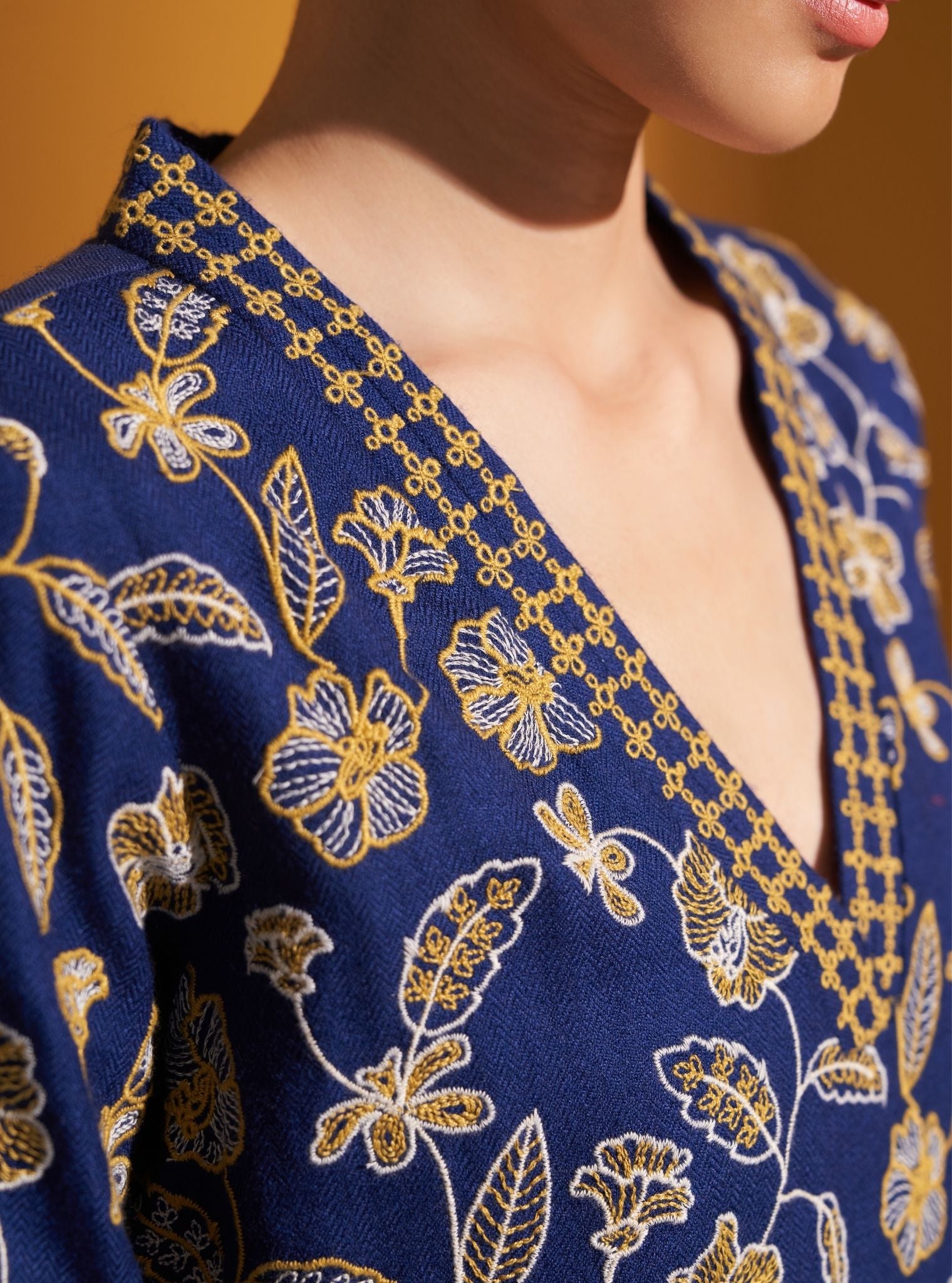 Clare Wool Navy Kurta Set