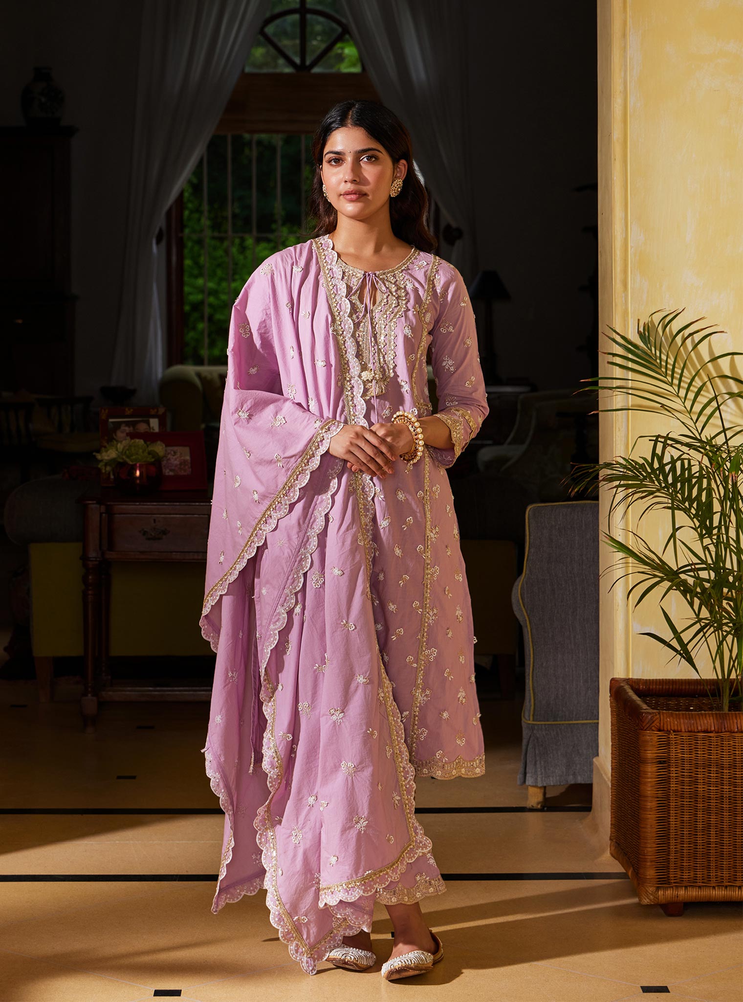 Adah Cotton Lilac Kurta Set