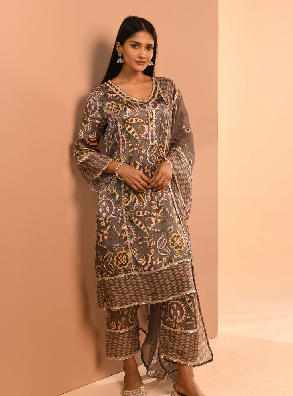 Mulmul Cupro Lonain Grey Pant