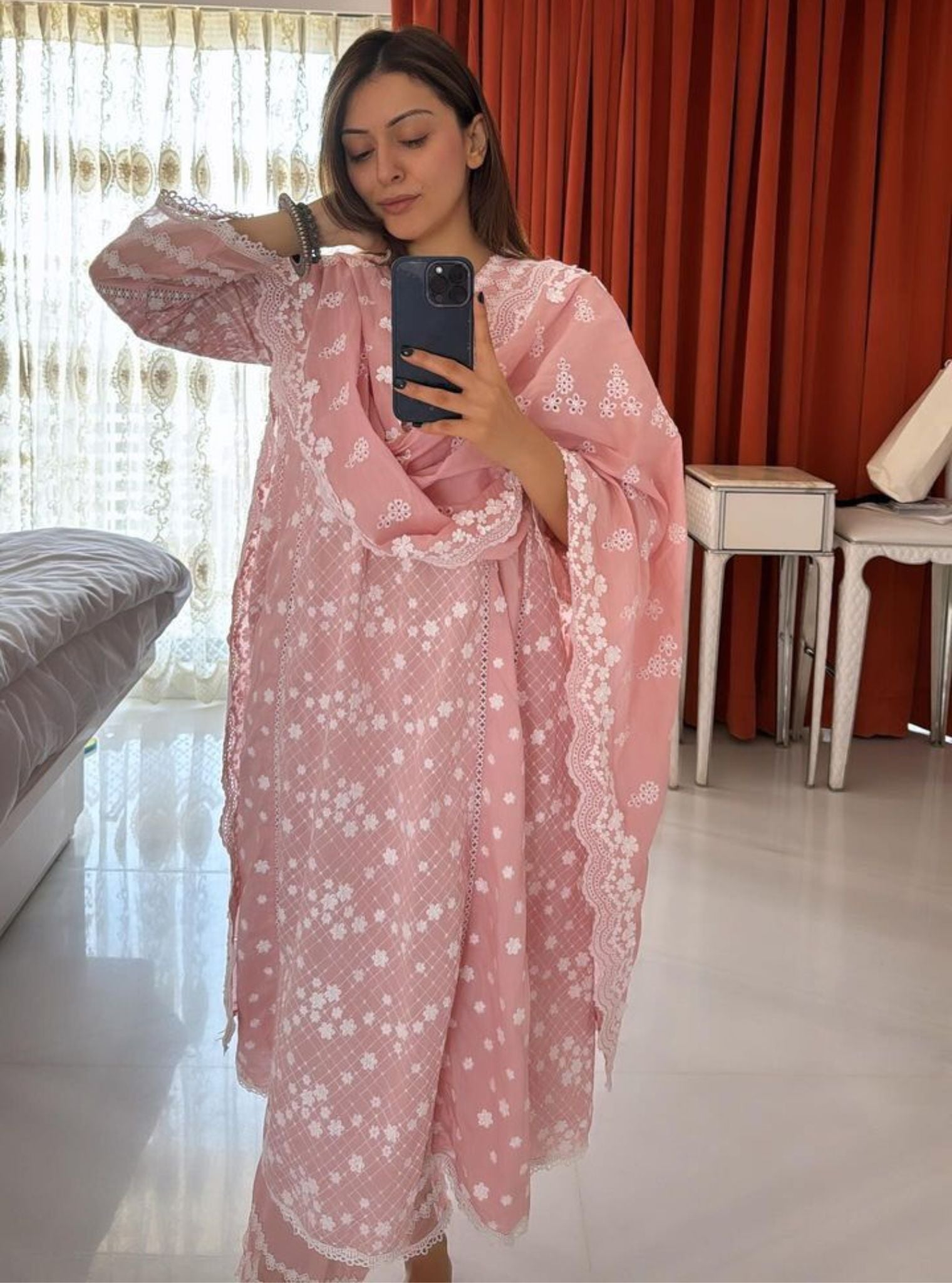 Kishi Cotton Light Pink Kurta Set