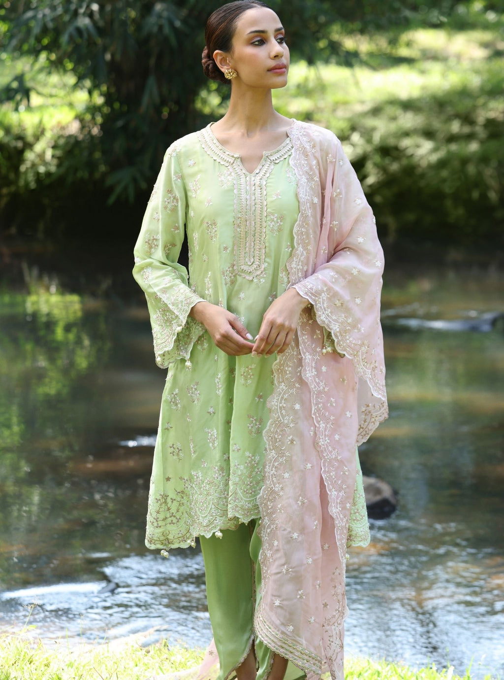 Mulmul Supima Cotton Shiloh Mango Dupatta