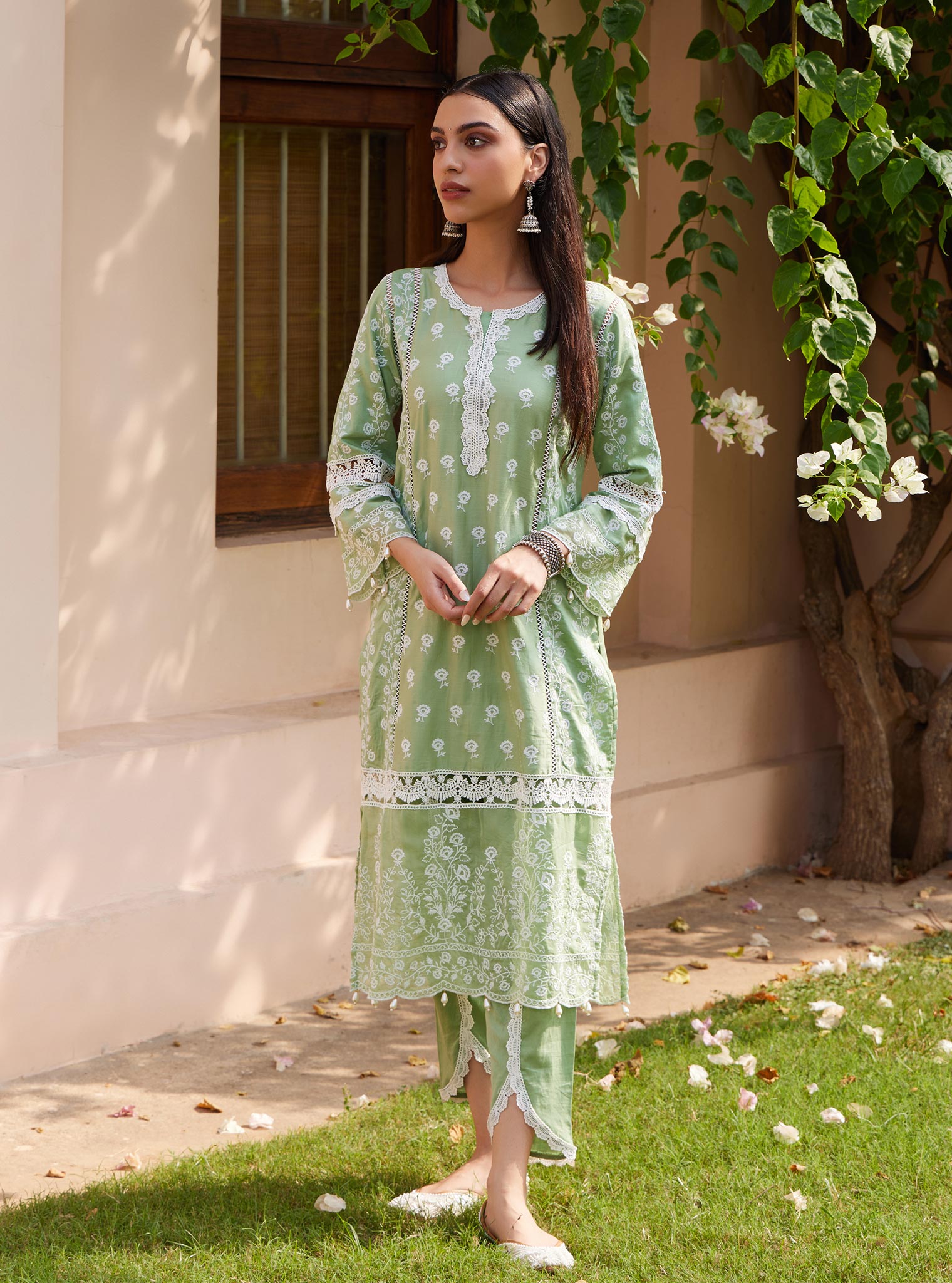 Svasti Pima Green Kurta Set