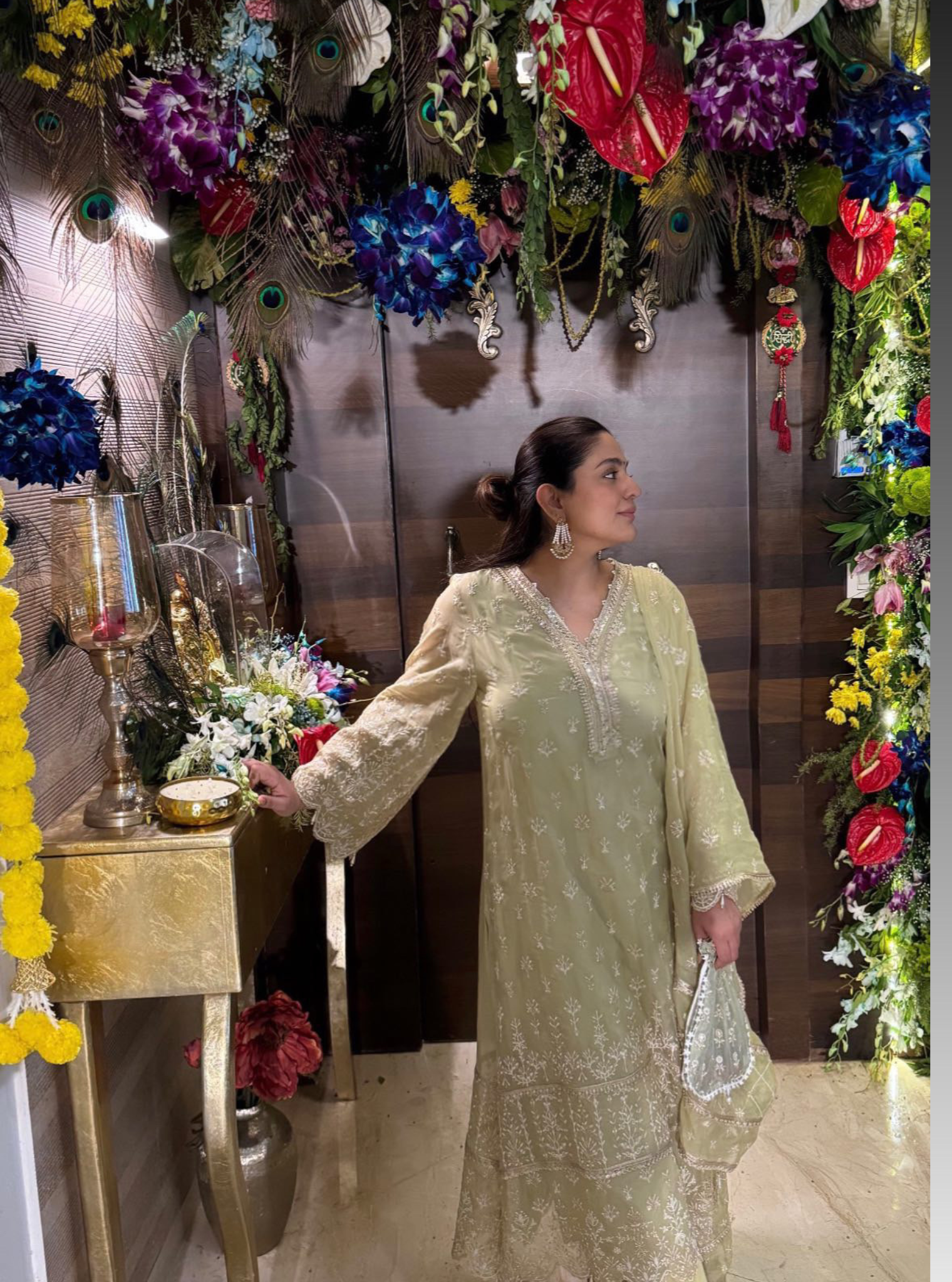 Aulia Organza Lime Green Kurta Set
