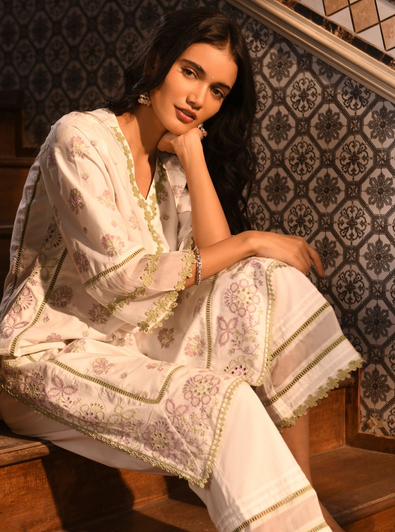 Banu Cotton White Kurta Set