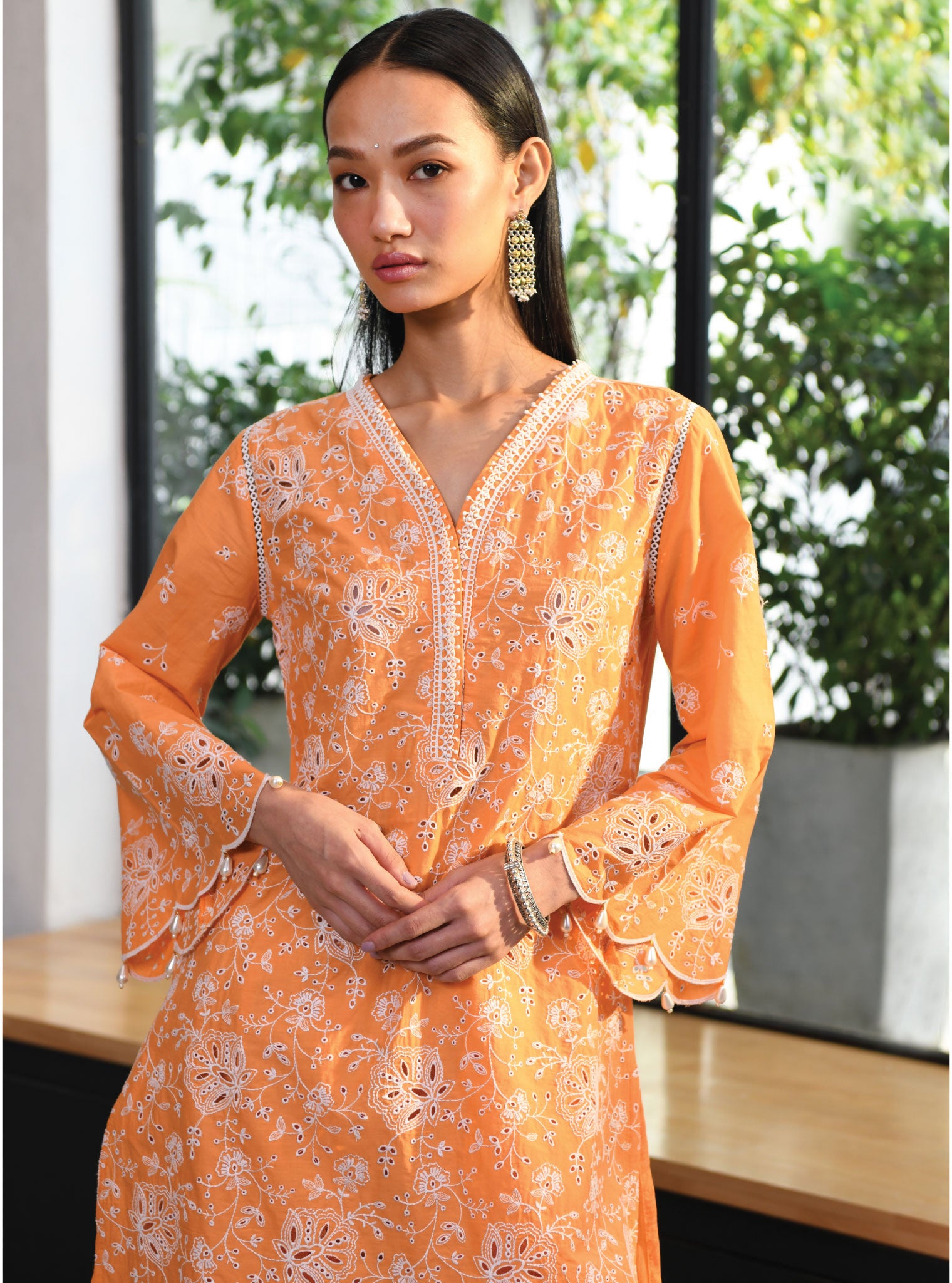 Norwich Cotton Orange Kurta Set