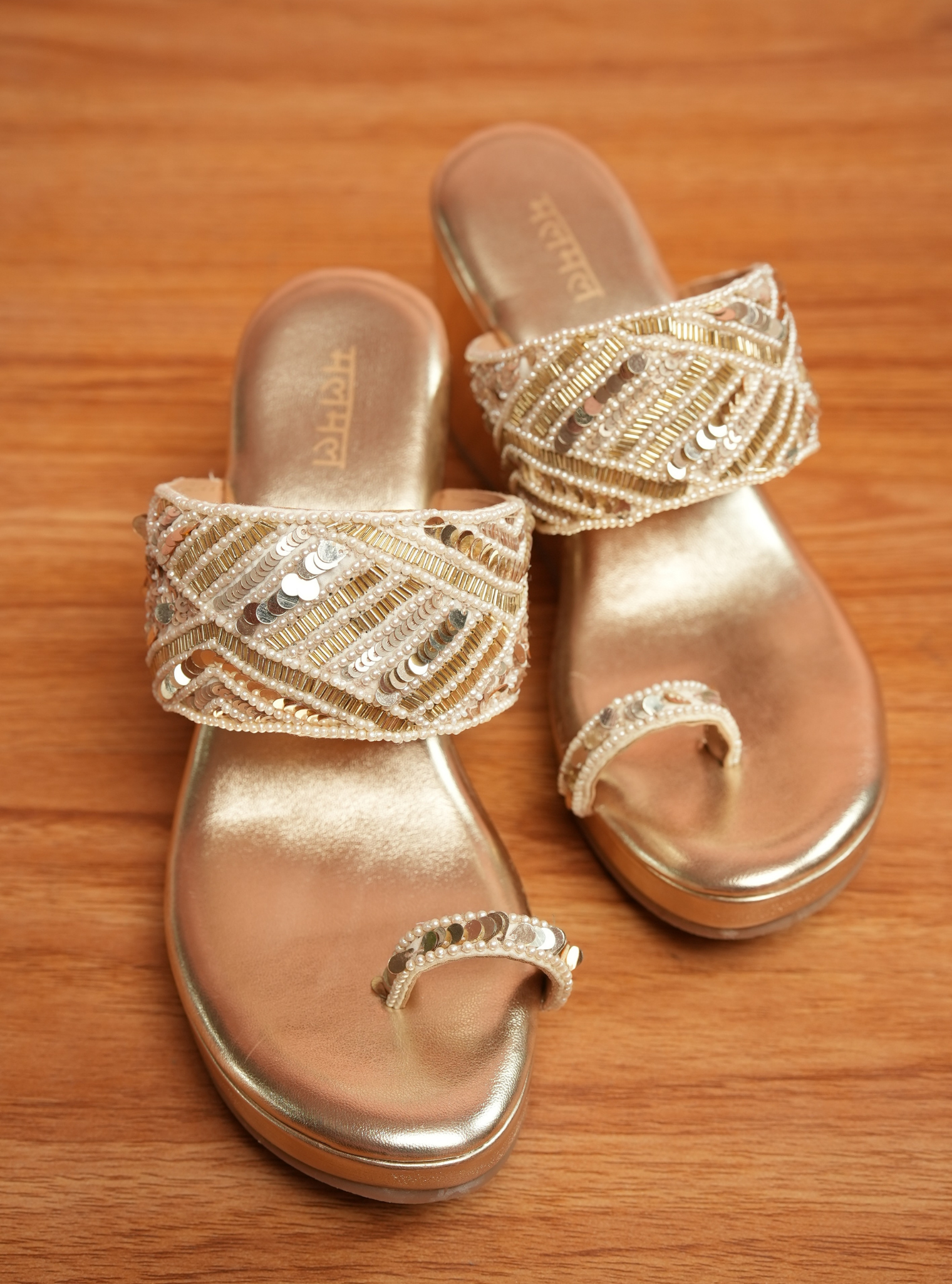 Grace Gold Kohlapuri Wedge Heel