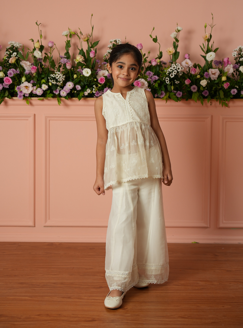 Wynnora Organza Pink Kurta Set