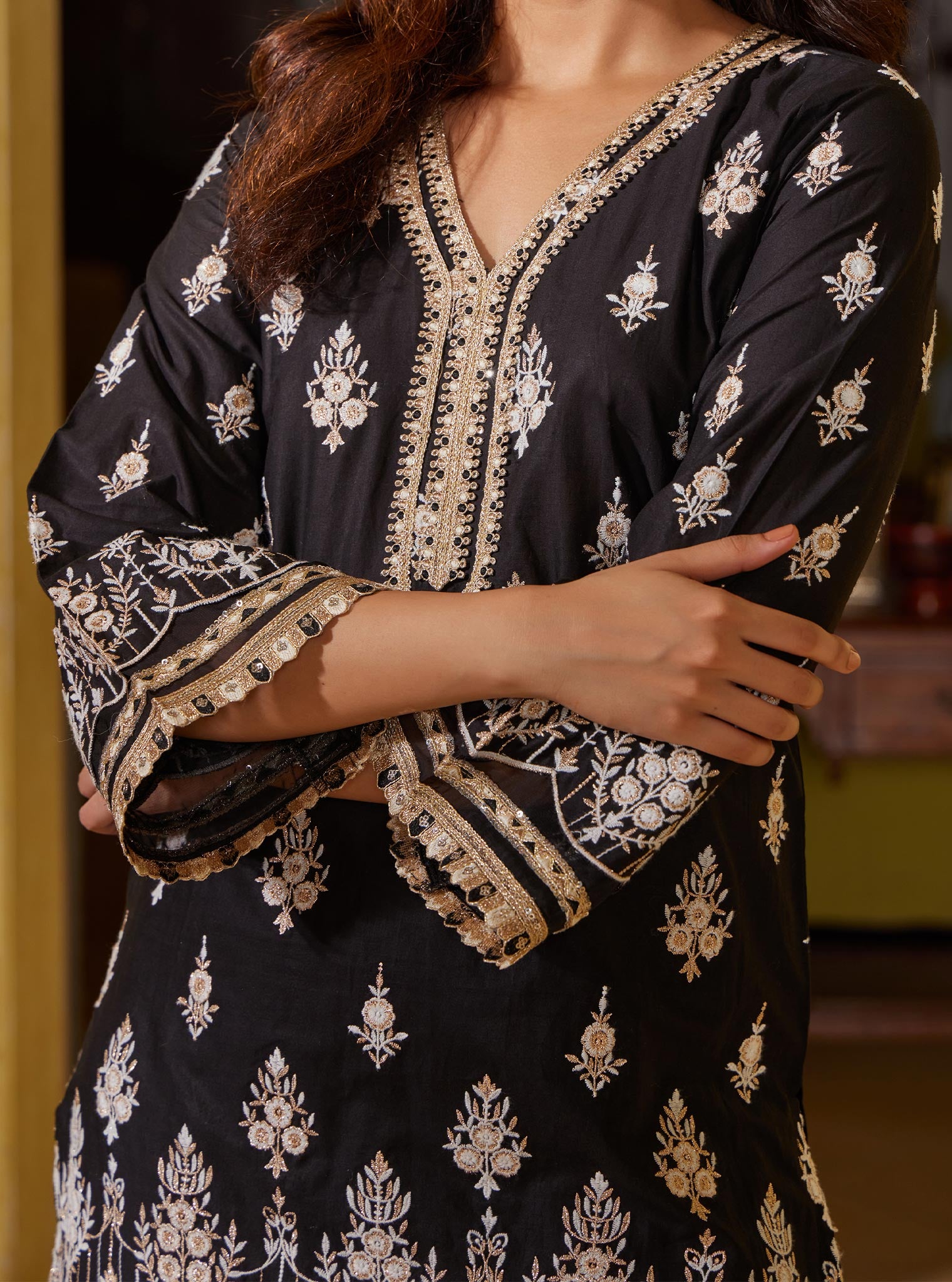 Amaltas Cotton Black Kurta Set