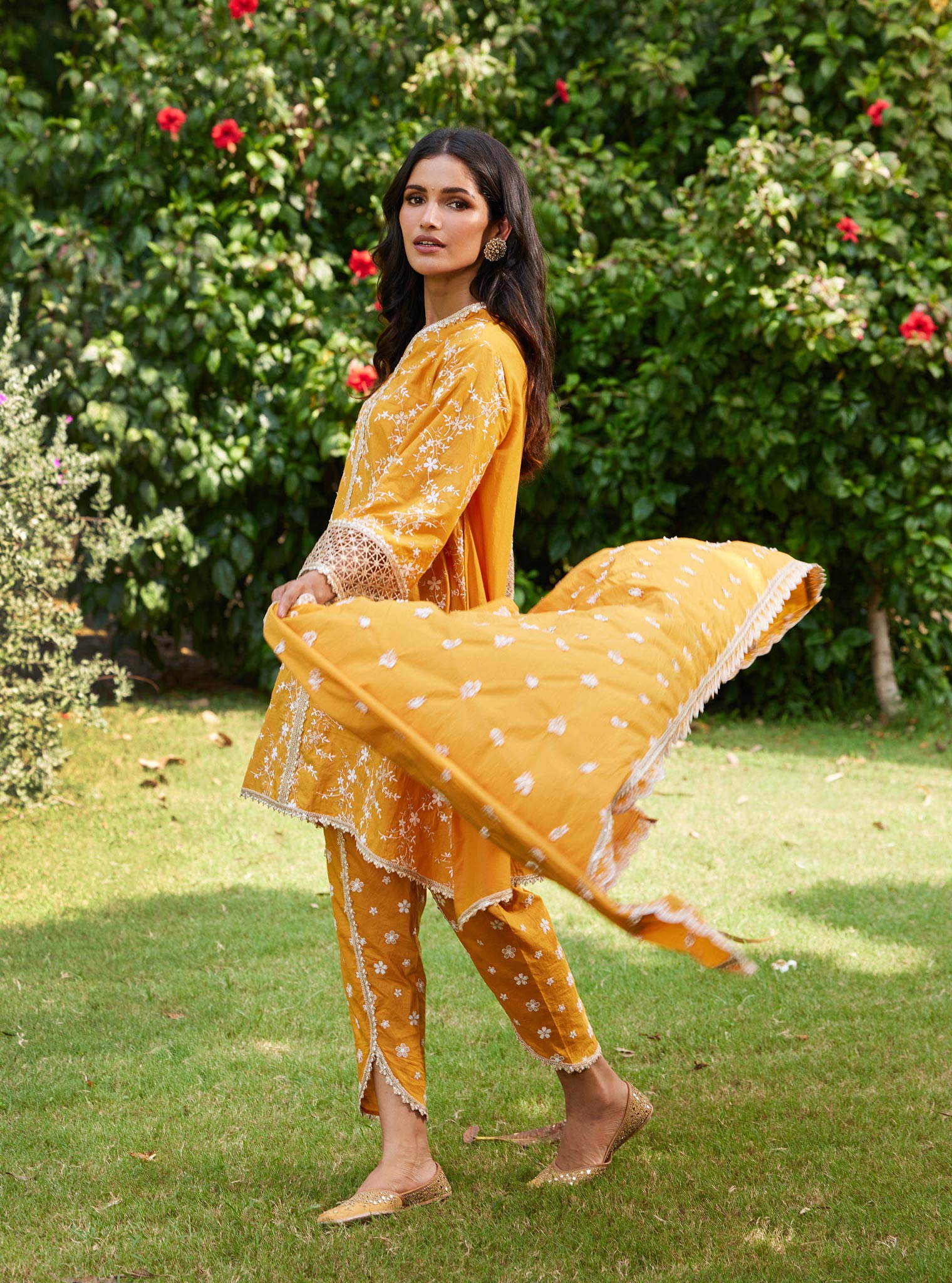 Avira Cotton Orange Kurta Set