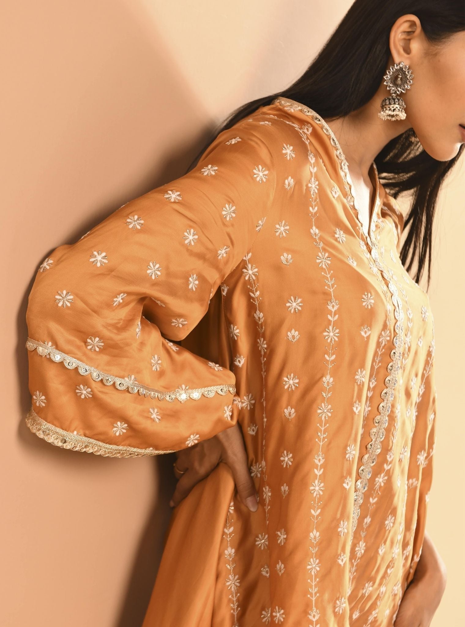 Amara Cupro Orange Kurta Set