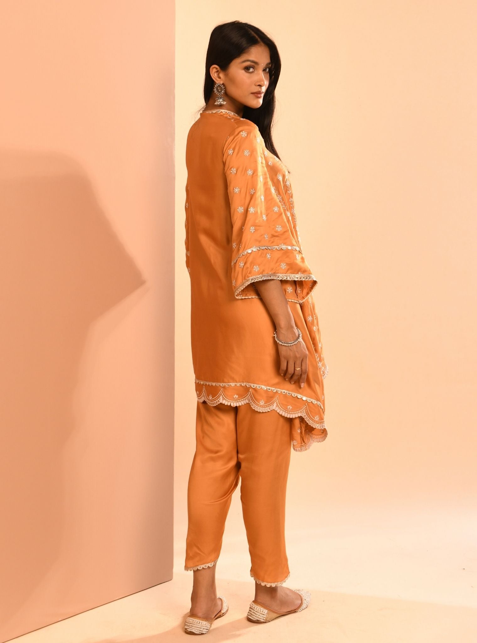 Amara Cupro Orange Kurta Set