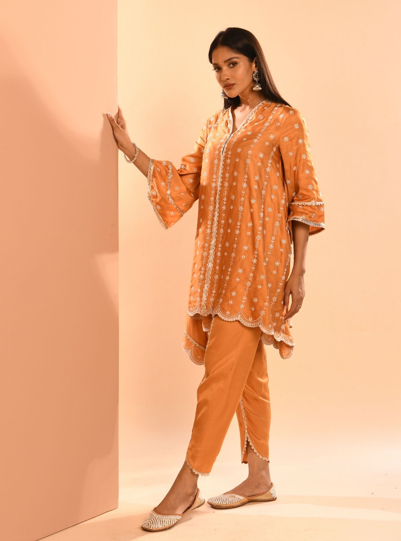 Amara Cupro Orange Kurta Set