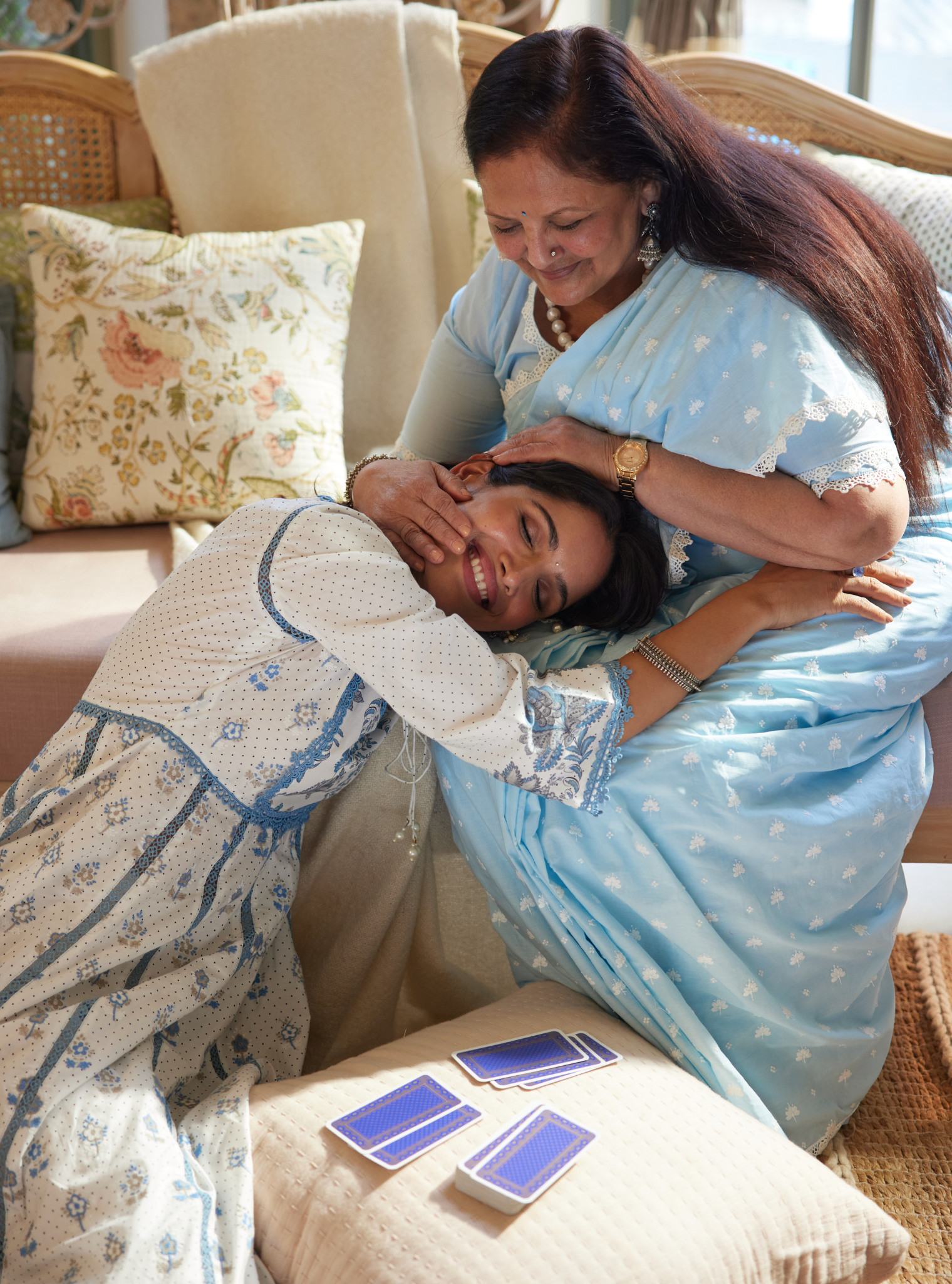 Amaryllis Supima Cotton Blue Anarkali Kurta Set