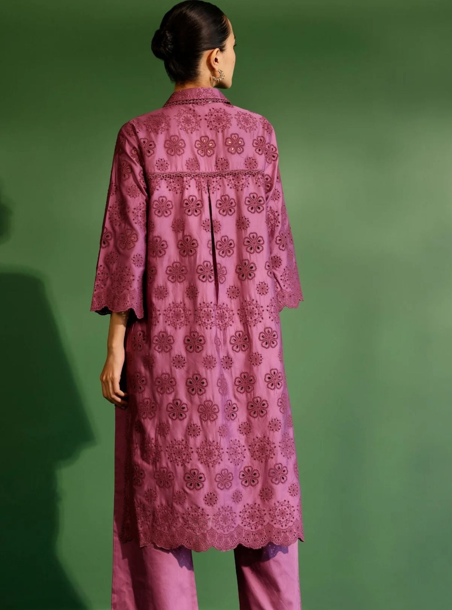 Harriet Pima Satin Grape Kurta Set