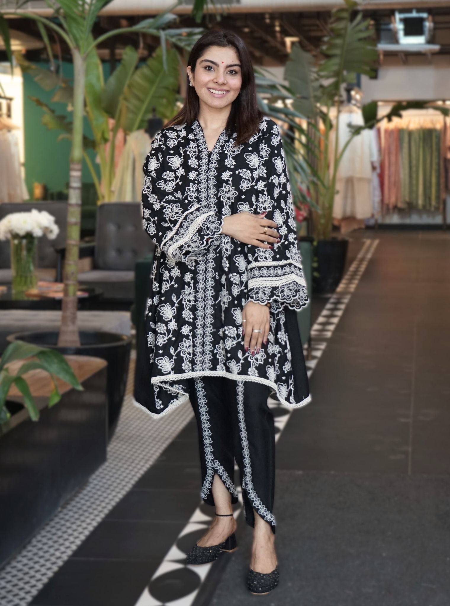 Ellis Wool Black Kurta Set