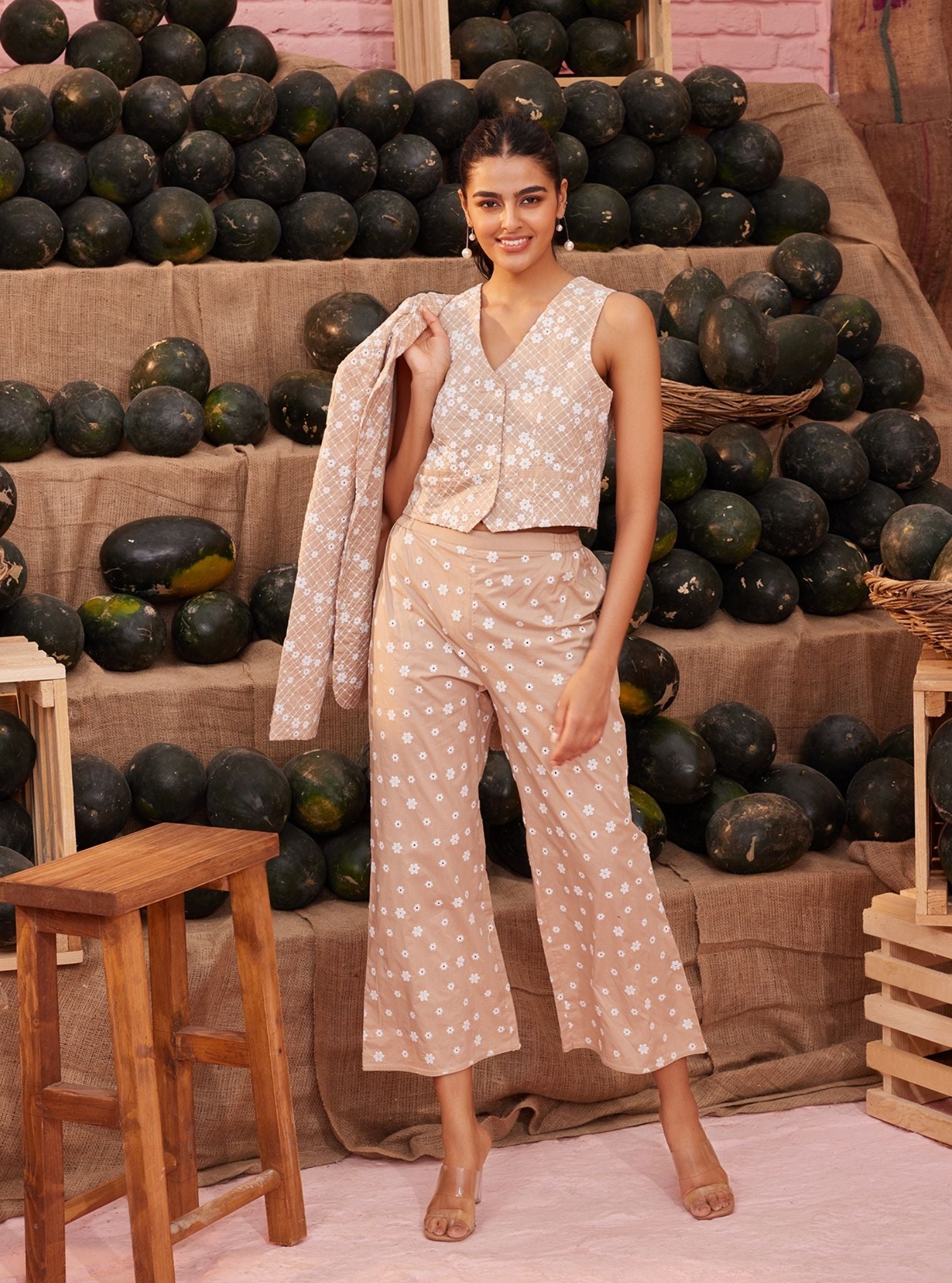 Lara Cotton Beige Co-ord Set