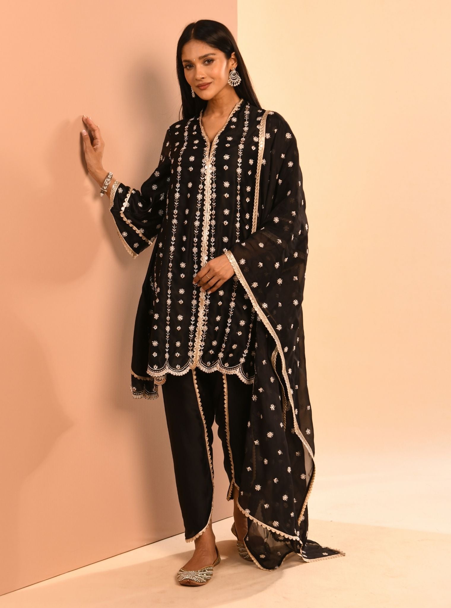 Amara Cupro Black Kurta Set