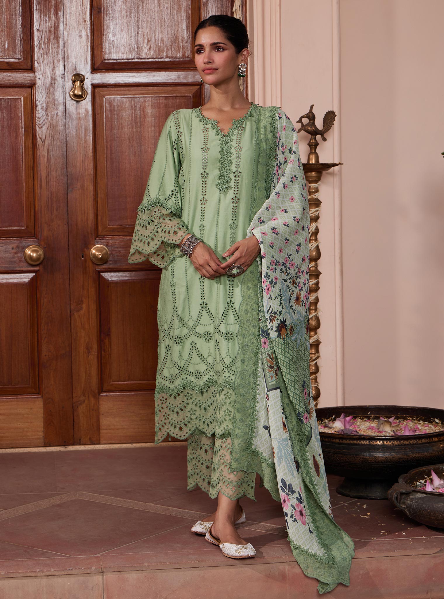 Vachi Pima Green Kurta Set