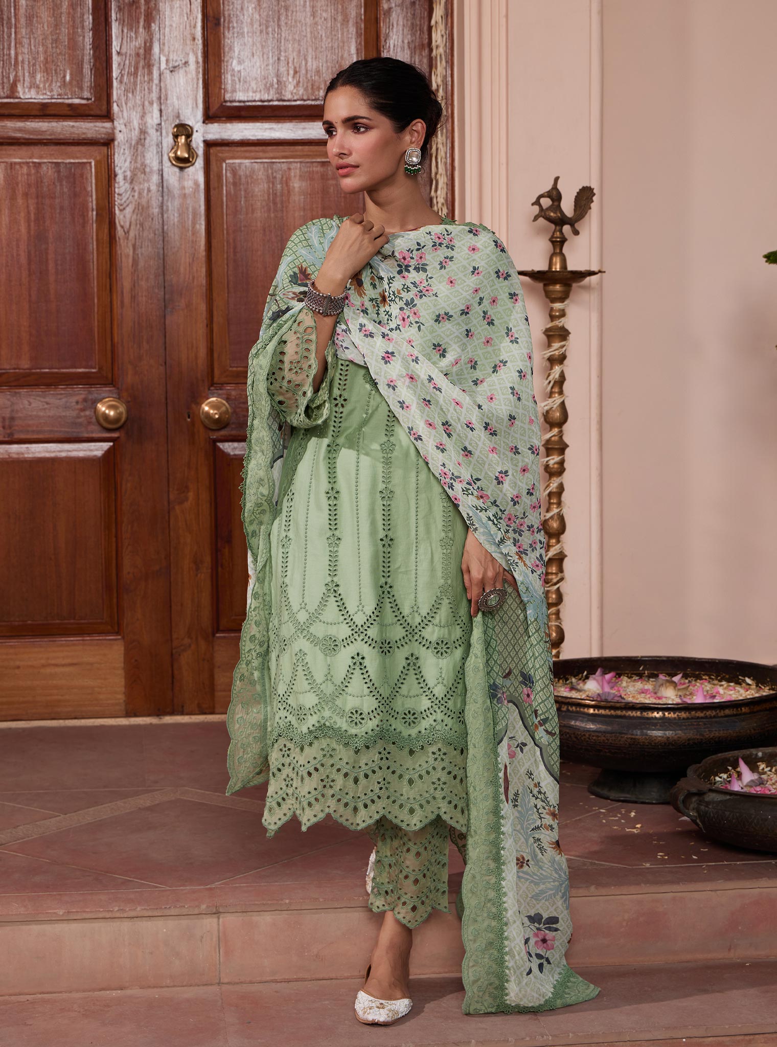 Vachi Pima Green Kurta Set