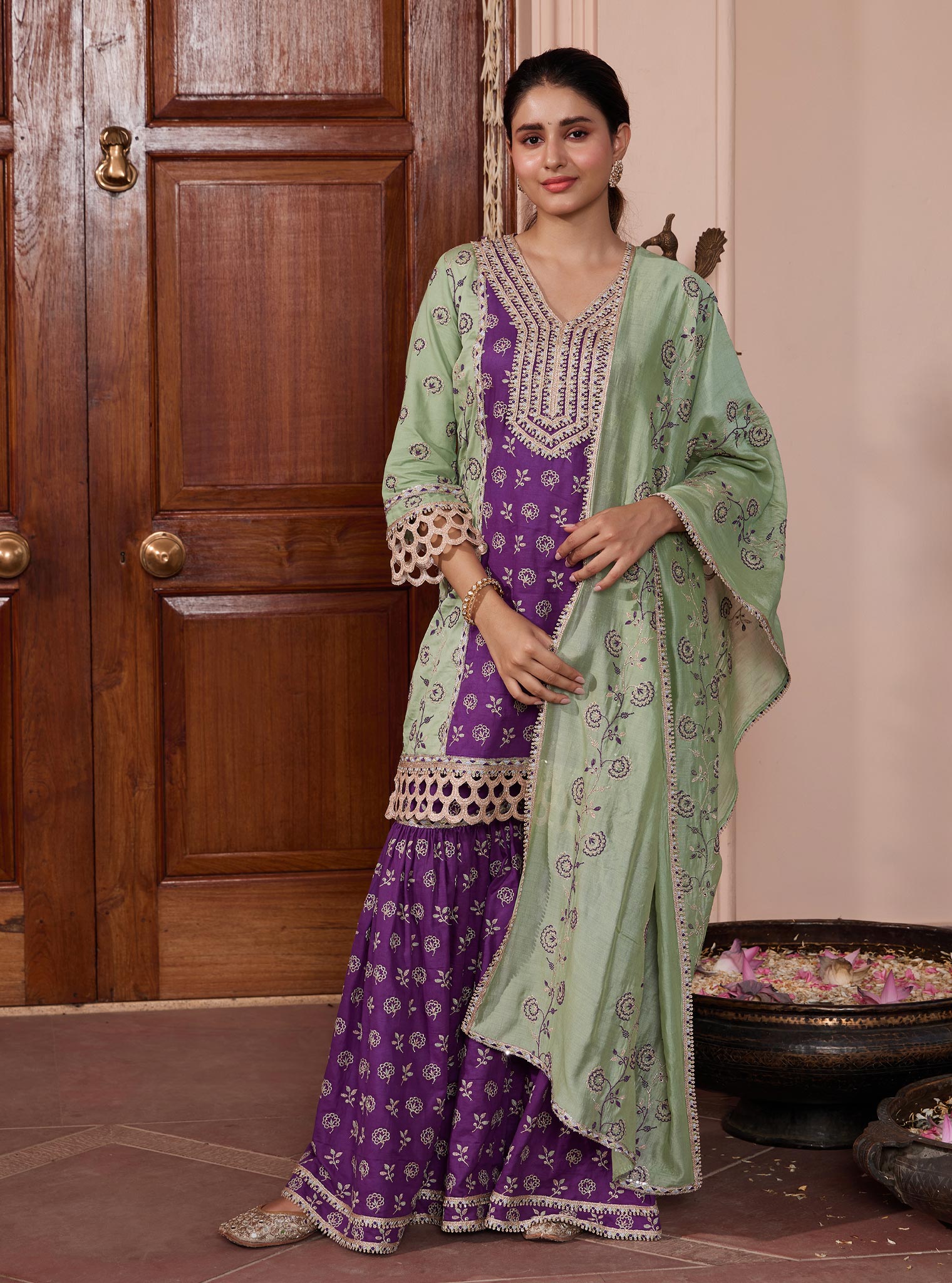 Pravi Pima Green Kurta Set