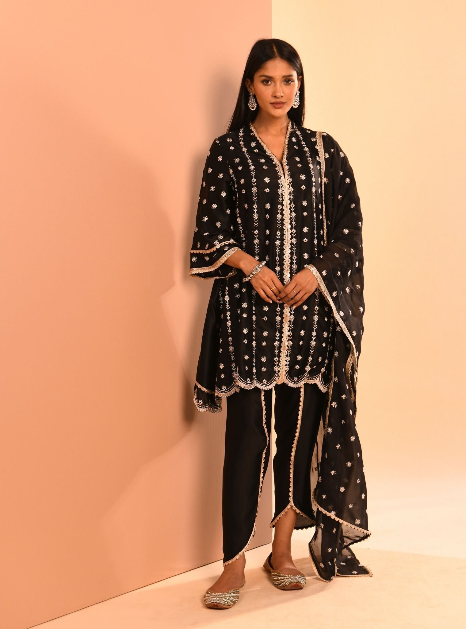 Amara Cupro Black Kurta Set