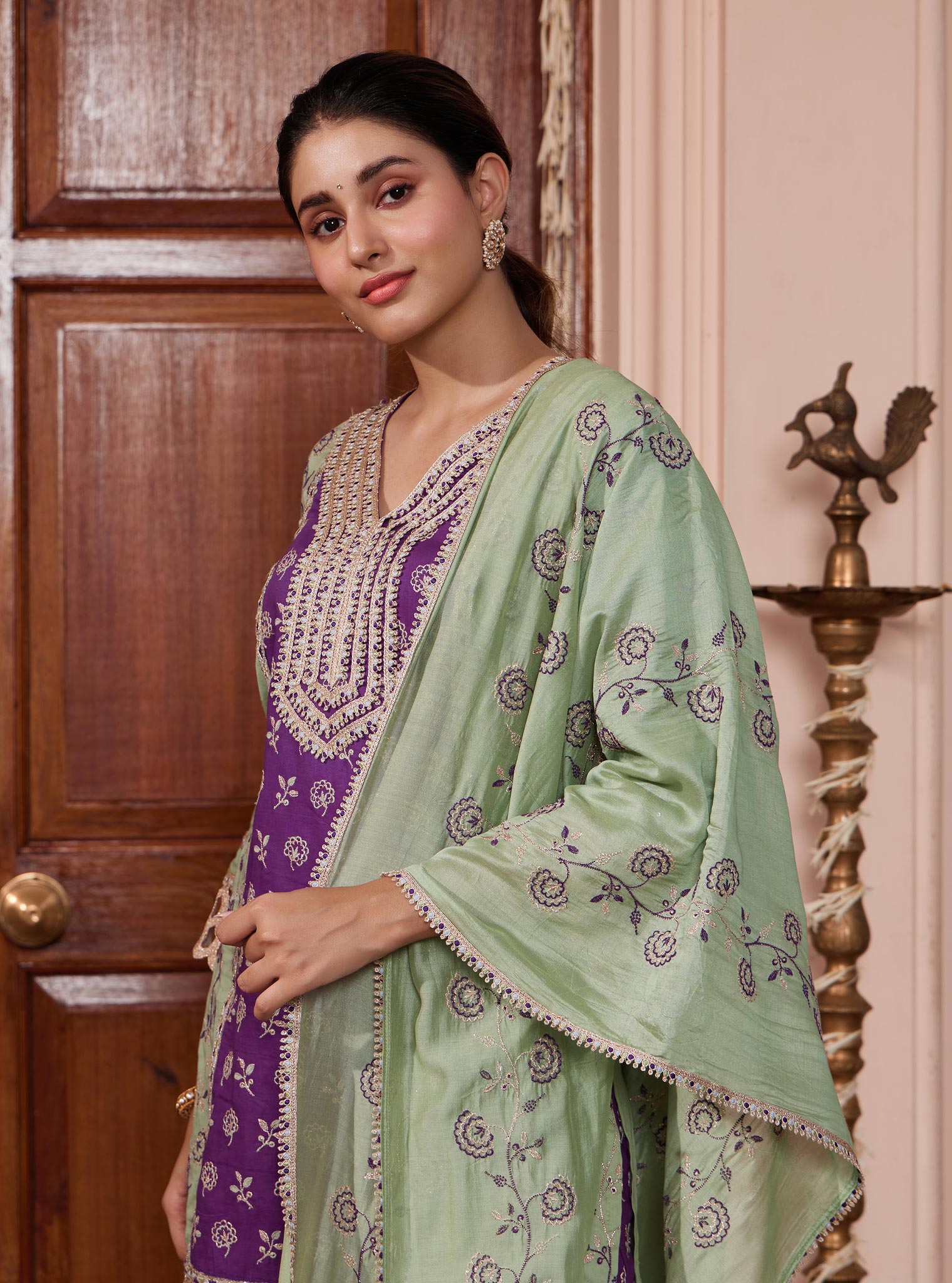 Pravi Pima Green Kurta Set