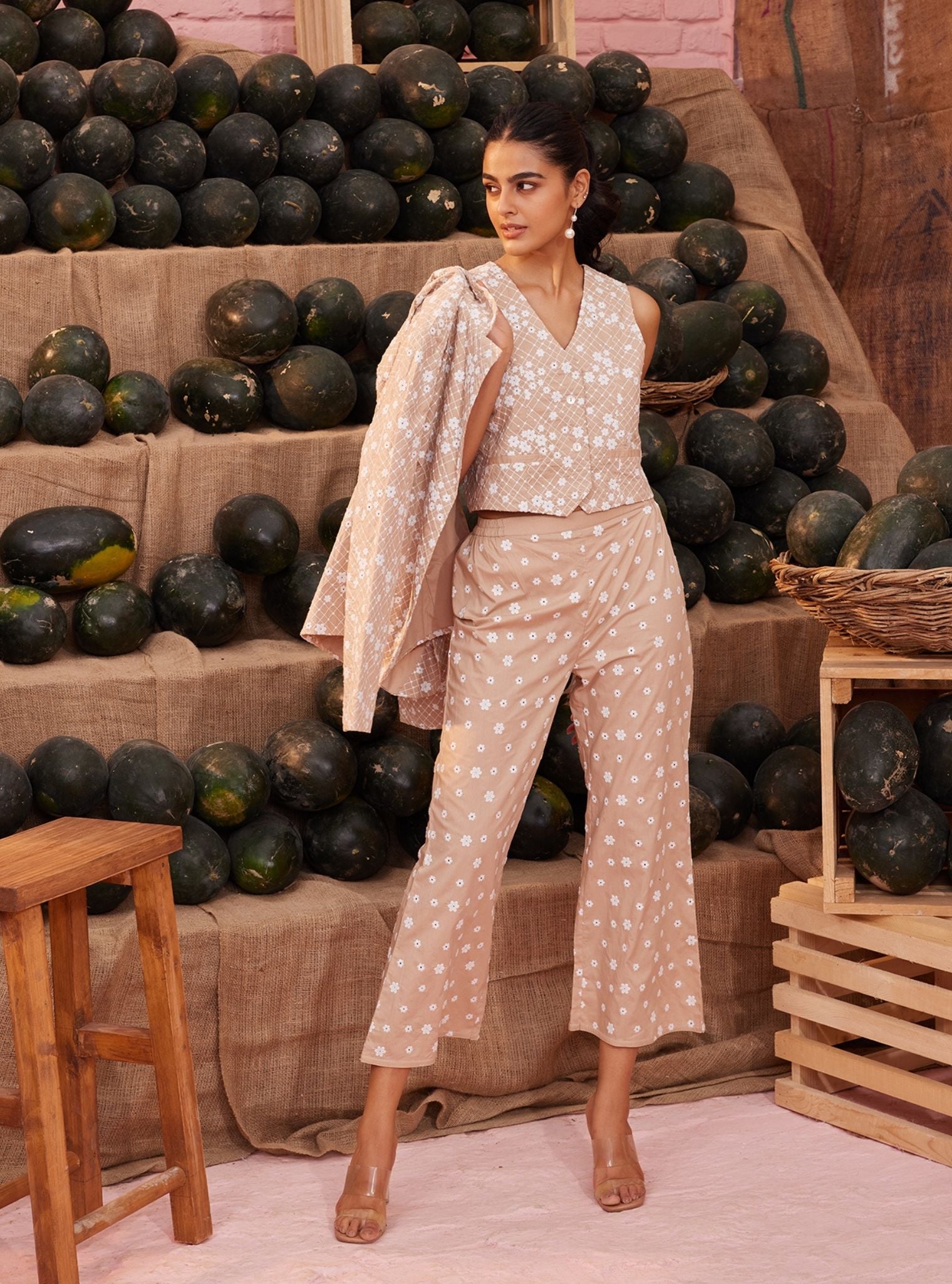 Lara Cotton Beige Co-ord Set