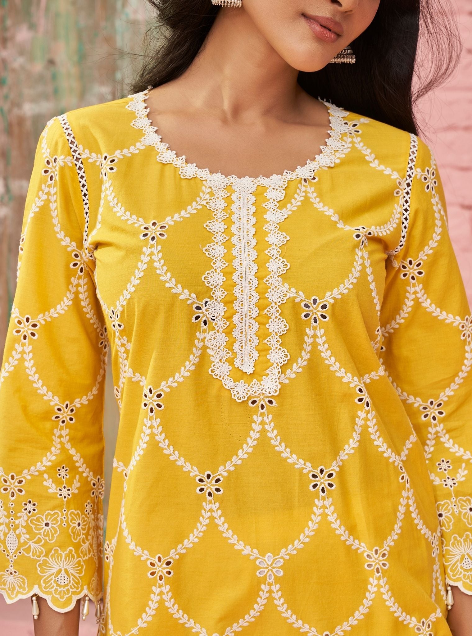 Aashay Cotton Yellow Kurta Set