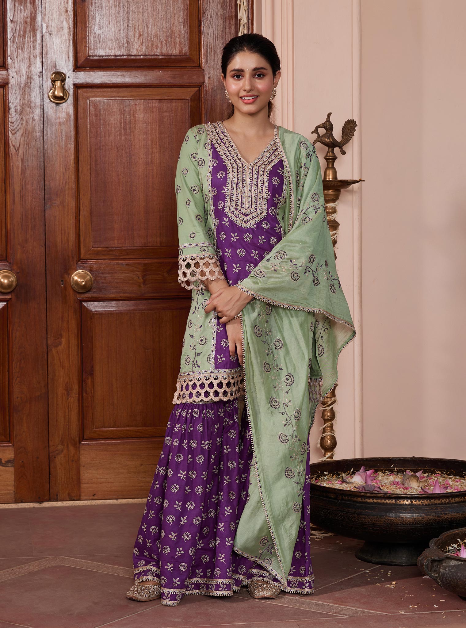Pravi Pima Green Kurta Set