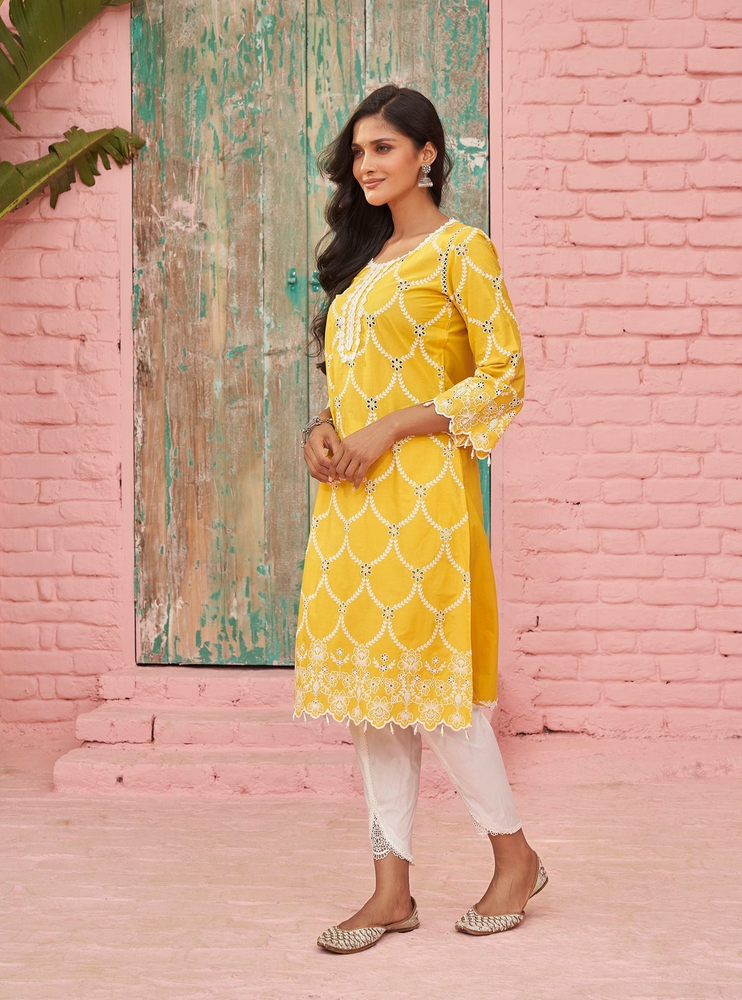 Aashay Cotton Yellow Kurta Set