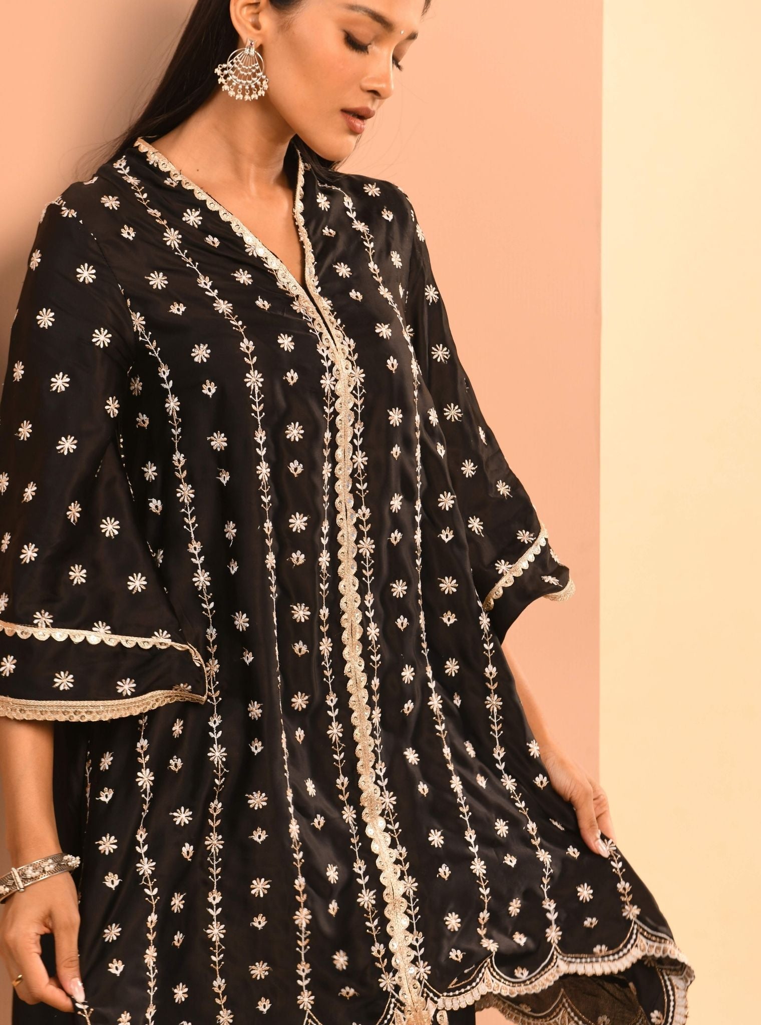 Amara Cupro Black Kurta Set