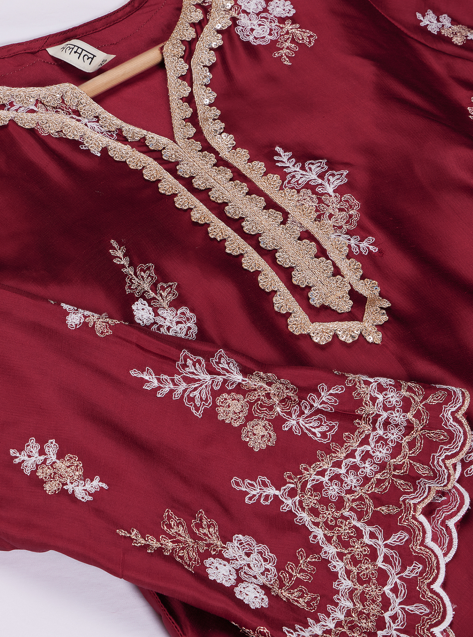 Siya Cupro Wine Kurta Set